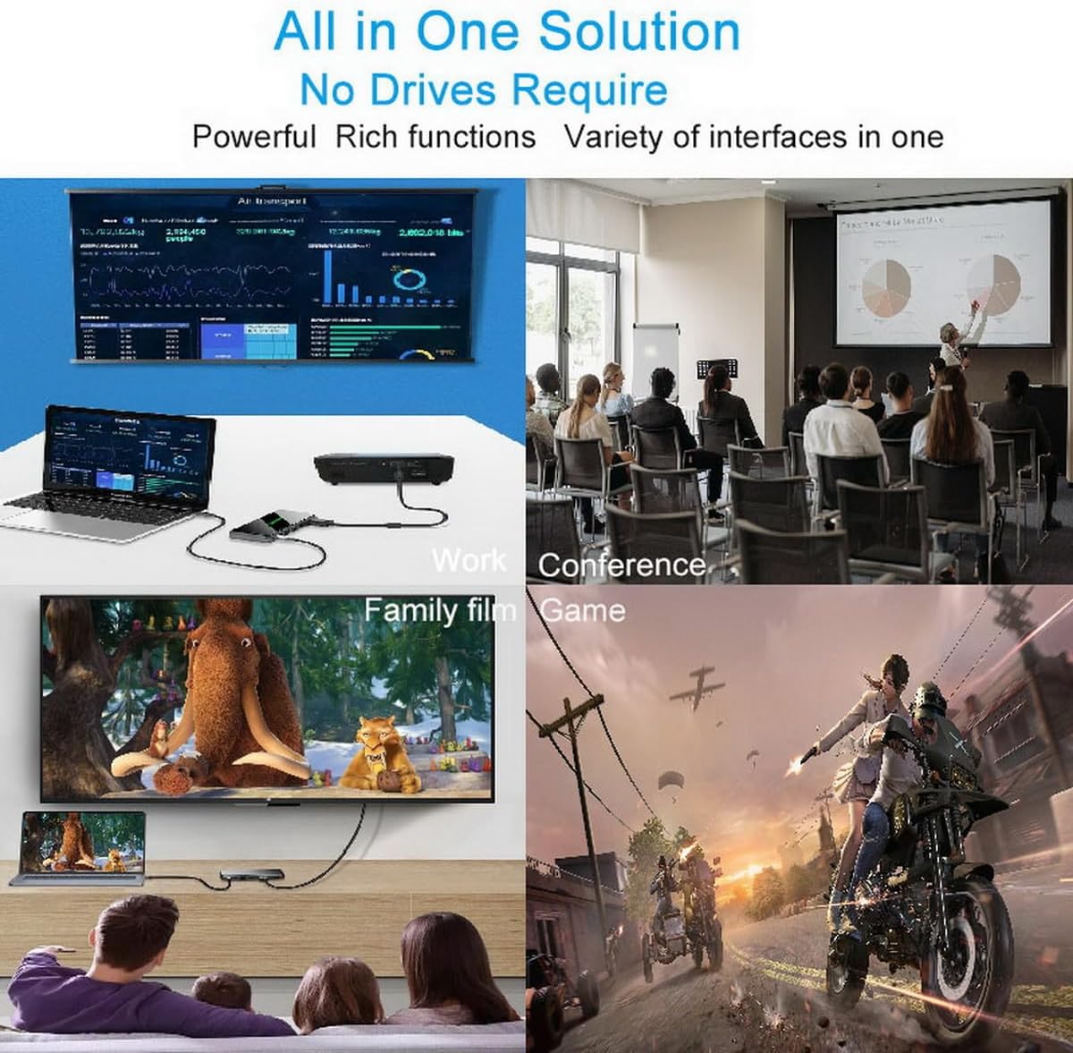 Generic 12 in 1 USB C Laptop Docking Station, Dual Monitor, 4K HDMI+VGA+USB3.0+SD/TF+PD 100W+Ethernet+Audio for Windows and Mac Laptops, Tablets, Smartphones