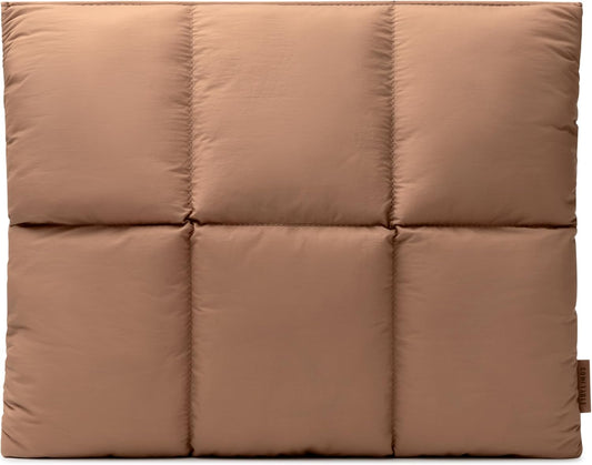 Comfyable Puffy Laptop Sleeve 13 Inch 14 Inch, Quilted Puffer Laptop Carrying Case, Pillow Case Compatible with MacBook Air M4 2025 M3 M2 M1, MacBook Pro M4 Pro/Max, Brown