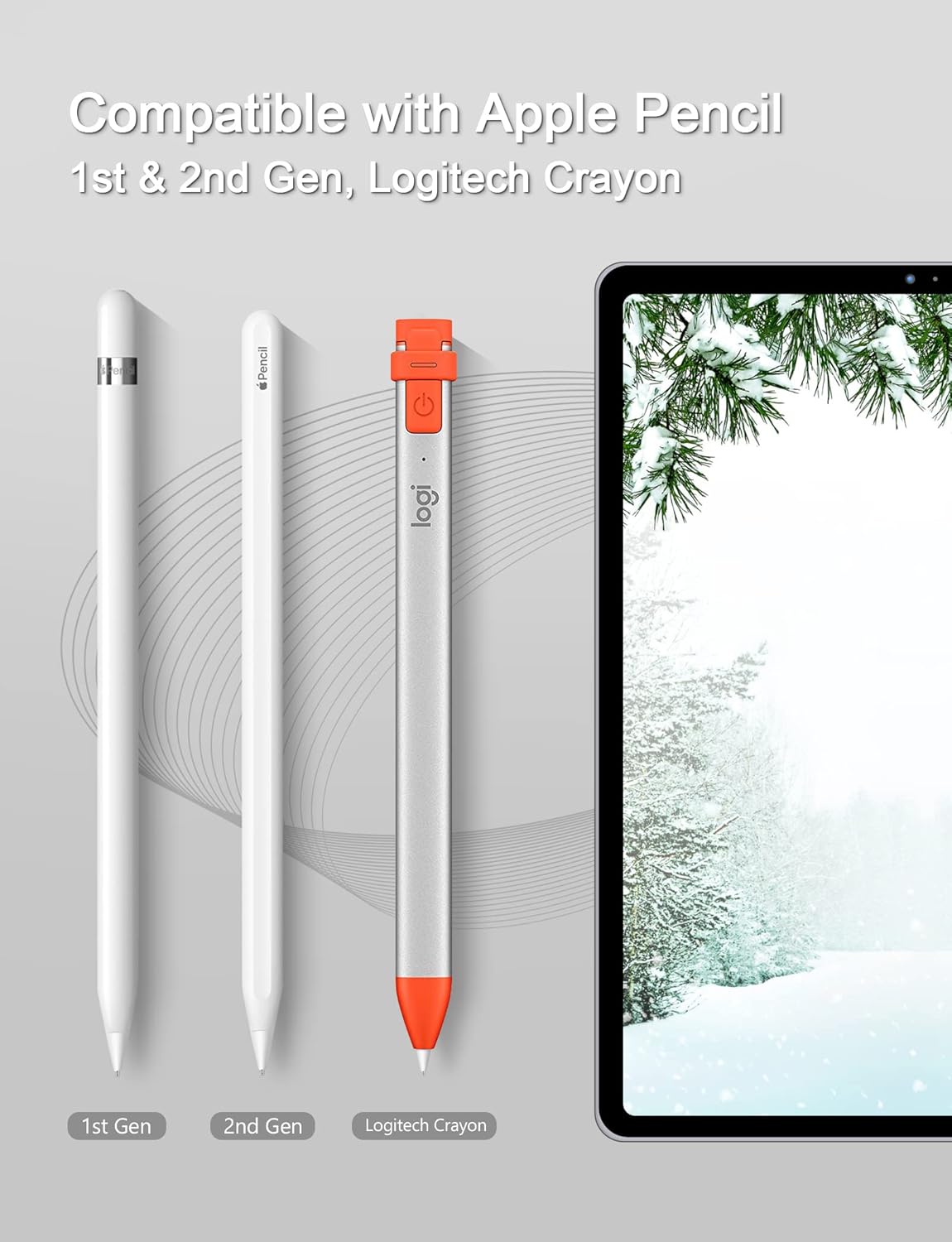 MEKO 4 Pack Upgraded 0.72mm Fine Ponit Precise Replacement Tips for Apple Pencil 1st/2nd Generation & Logitech Crayon, Wear-Resisting Pen Nibs for iPad Pro/Air/Mini Pencil - White