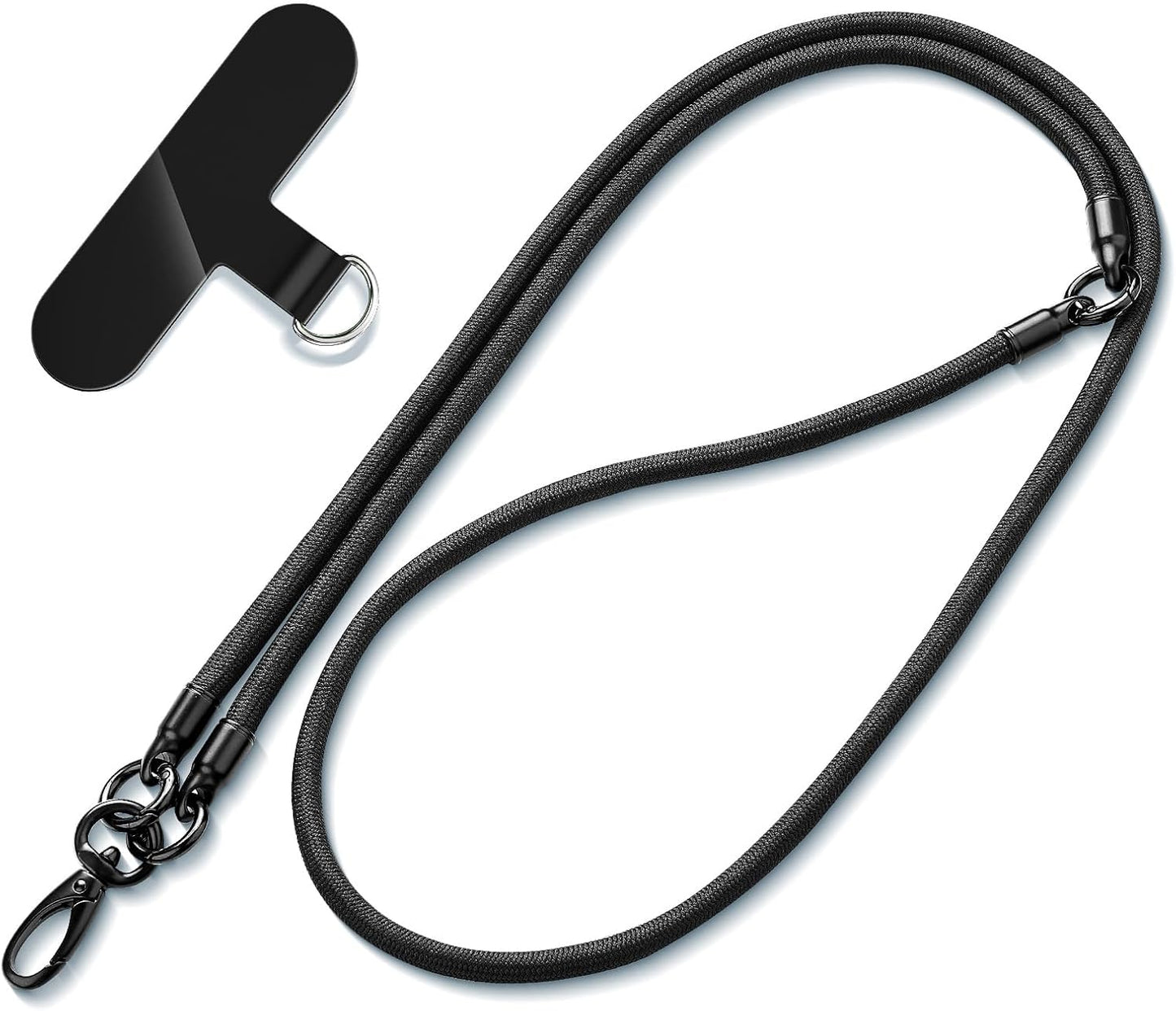 Phone Lanyard, 3-in-1 Anti Theft Phone Straps -Crossbody Lanyard, Neck Holder & Wrist Strap, Detachable Universal Cellphone Strap with 1 Tap, Durable Hook-Black