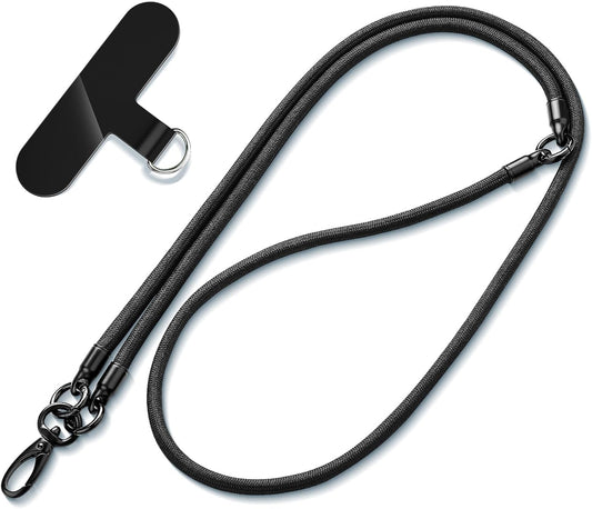 Phone Lanyard, 3-in-1 Anti Theft Phone Straps -Crossbody Lanyard, Neck Holder & Wrist Strap, Detachable Universal Cellphone Strap with 1 Tap, Durable Hook-Black