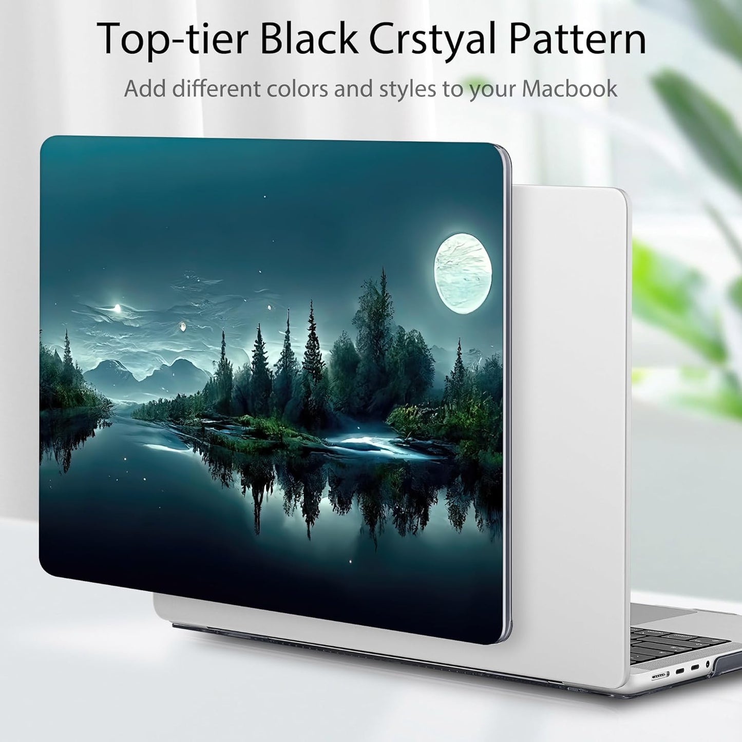 Tuiklol for MacBook Pro 14 Inch Case 2024-2021 Release M4 A3112 A3401 A3185/M3 A2918 A2992/M2 A2779/M1 A2442 Pro/Max,Hard Shell Case with Keyboard Cover & Screen Protector for Touch ID,Night Forest