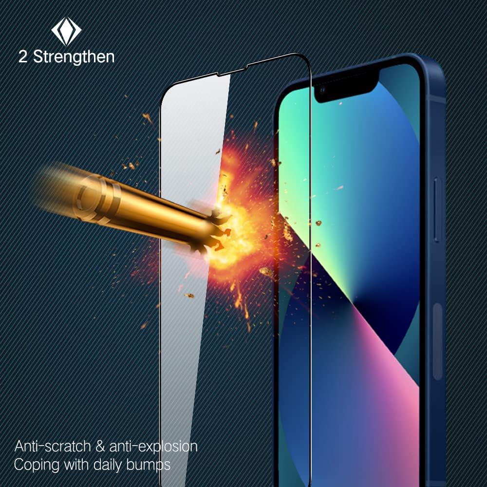 PPERFECTSIGHT Compatible for iPhone 13 Mini Screen Protector 5.4 Inch 2 Pack HD Clear Tempered Glass Case Friendly 9H Hardness Bubble Free Easy Installation