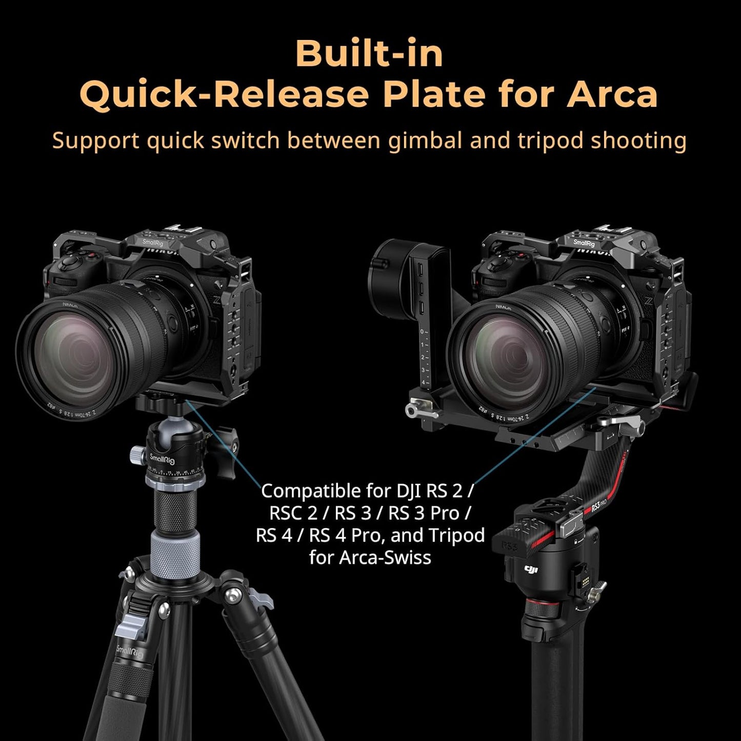 SmallRig Z6 III Camera Cage Kit for Nikon Z6 III, with Top Handle and Cable Clamp, Aluminum Alloy Camera Full Cage Kit with Anti-Twist Design, Built-in Quick Release Plate for Arca-Swiss - 4520