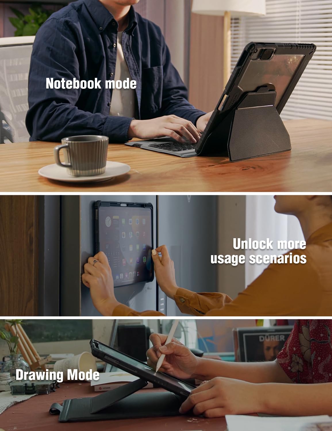 Nillkin for iPad Pro 13 Inch Magic Keyboard Case(2024, M4), iPad Pro 13 Keyboard Case with Stand-Slide Camera Cover, Backlit Keyboard Cover with Pencil Holder & Touchpad, Removable Magnetic Case