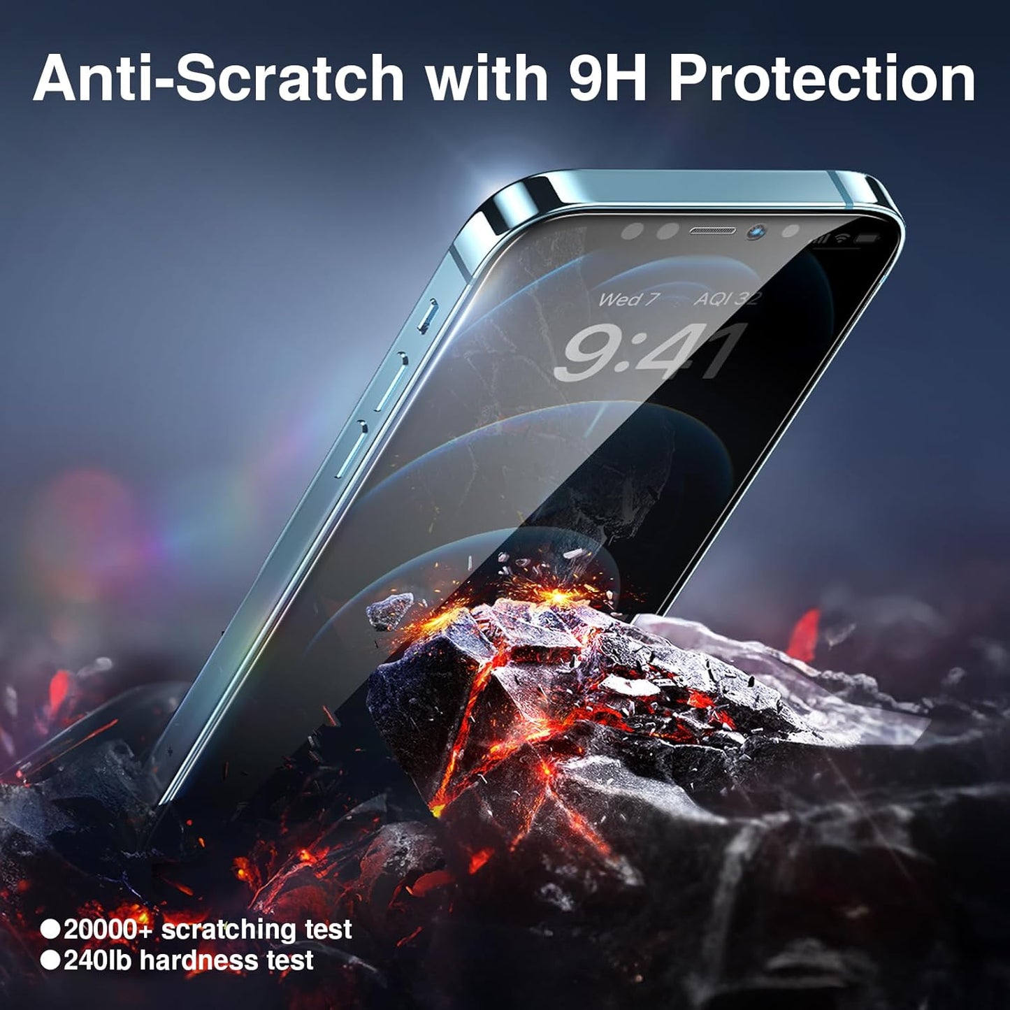 SMARTDEVIL 2+2Pack Privacy Screen Protector for iPhone 12 with Camera Lens Protector,Shatterproof Tempered Glass [True 28°Anti Spy] [9H Hardness] [Automatic Dust-Elimination Install] [Bubble Free]