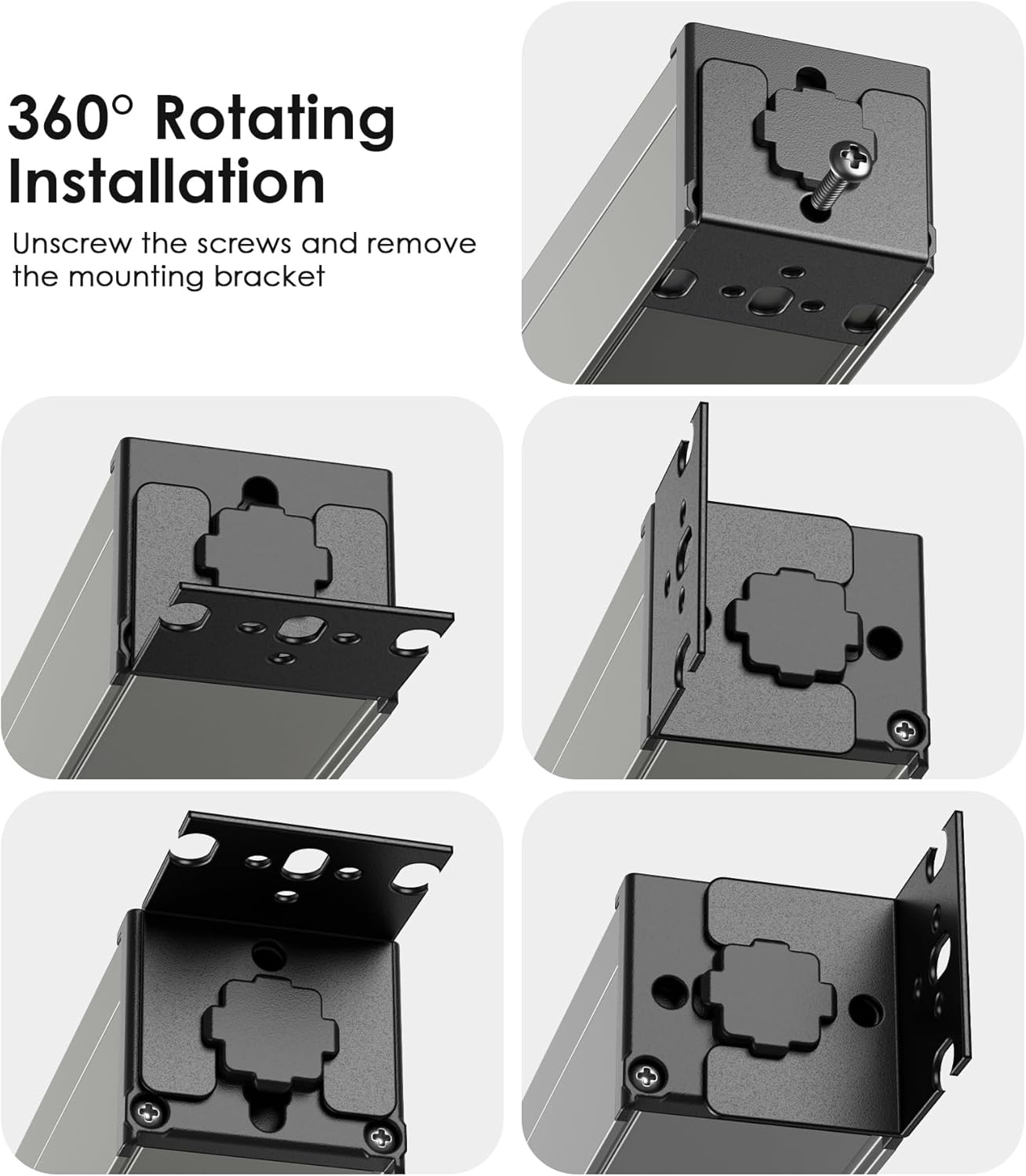 JUNNUJ Heavy Duty Power Strip Wall Mount,Magnetic Power Strip,20 Amp Surge Protector 1200J Metal 8 Outlet Under Desk,Garage Mountable Power Bar Table Socket Industrial Outlets 6-20R T-Slot,6FT 12AWG