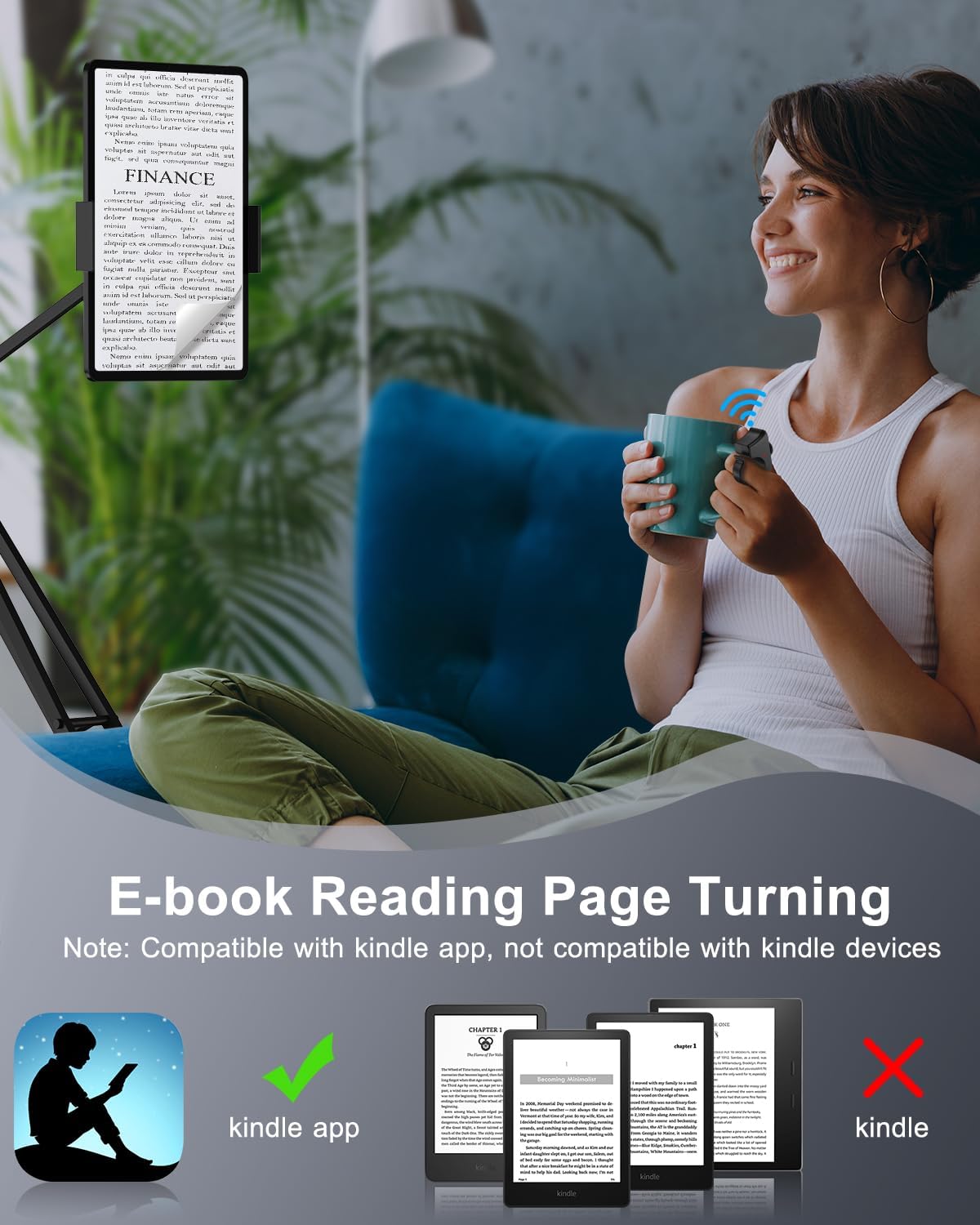 TikTok Scrolling Ring Remote Control, Camera Shutter Remote, Wireless Bluetooth Scrolling Ring for iPhone, iPad, iOS, Android - Black