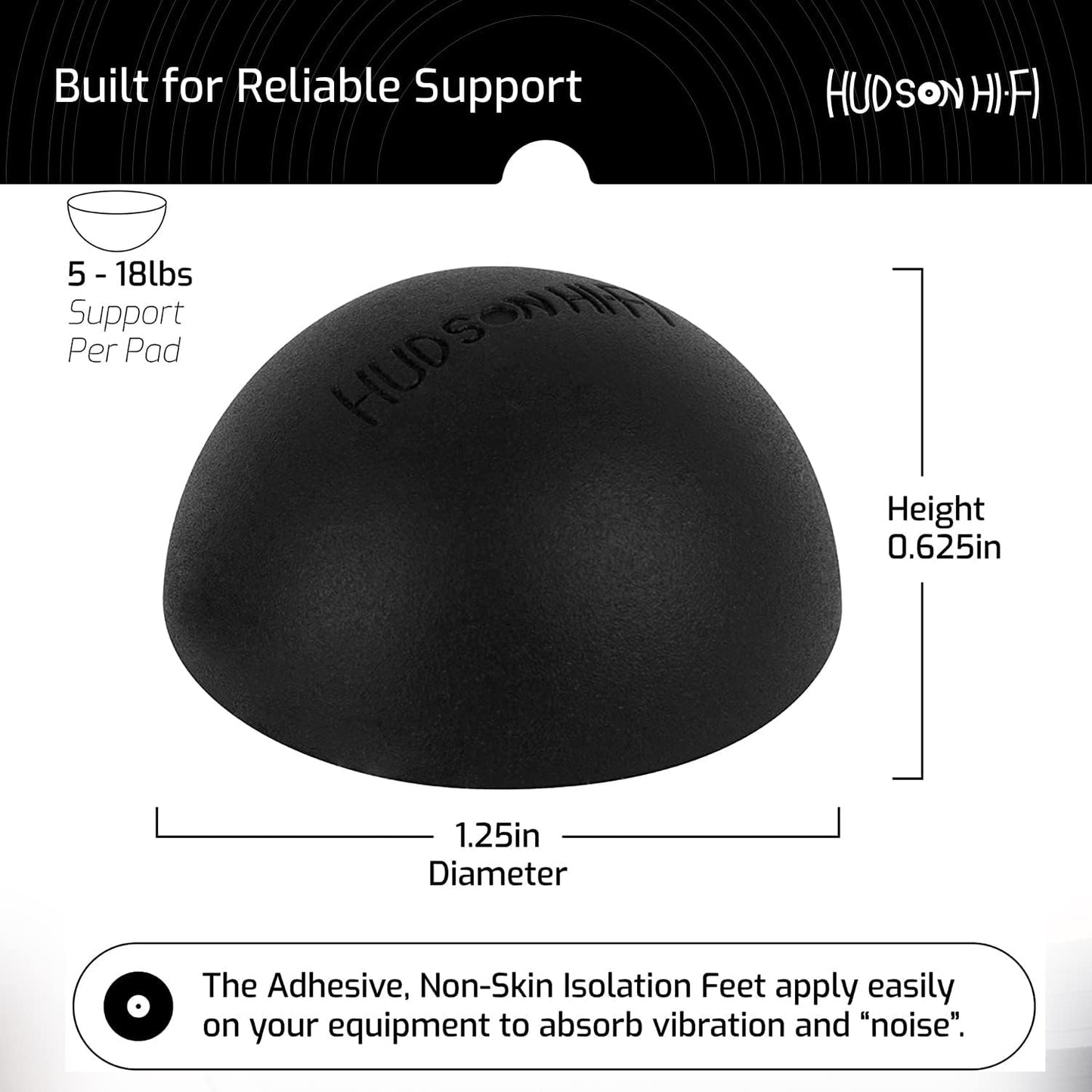 1.25" Platinum Silicone Speaker Isolation Pads - 4-Pack Non-Skid Speaker Pads with Adhesive, Speaker Isolation Feet for Record Player Isolation - Turntable Feet and Subwoofer - 20 Duro