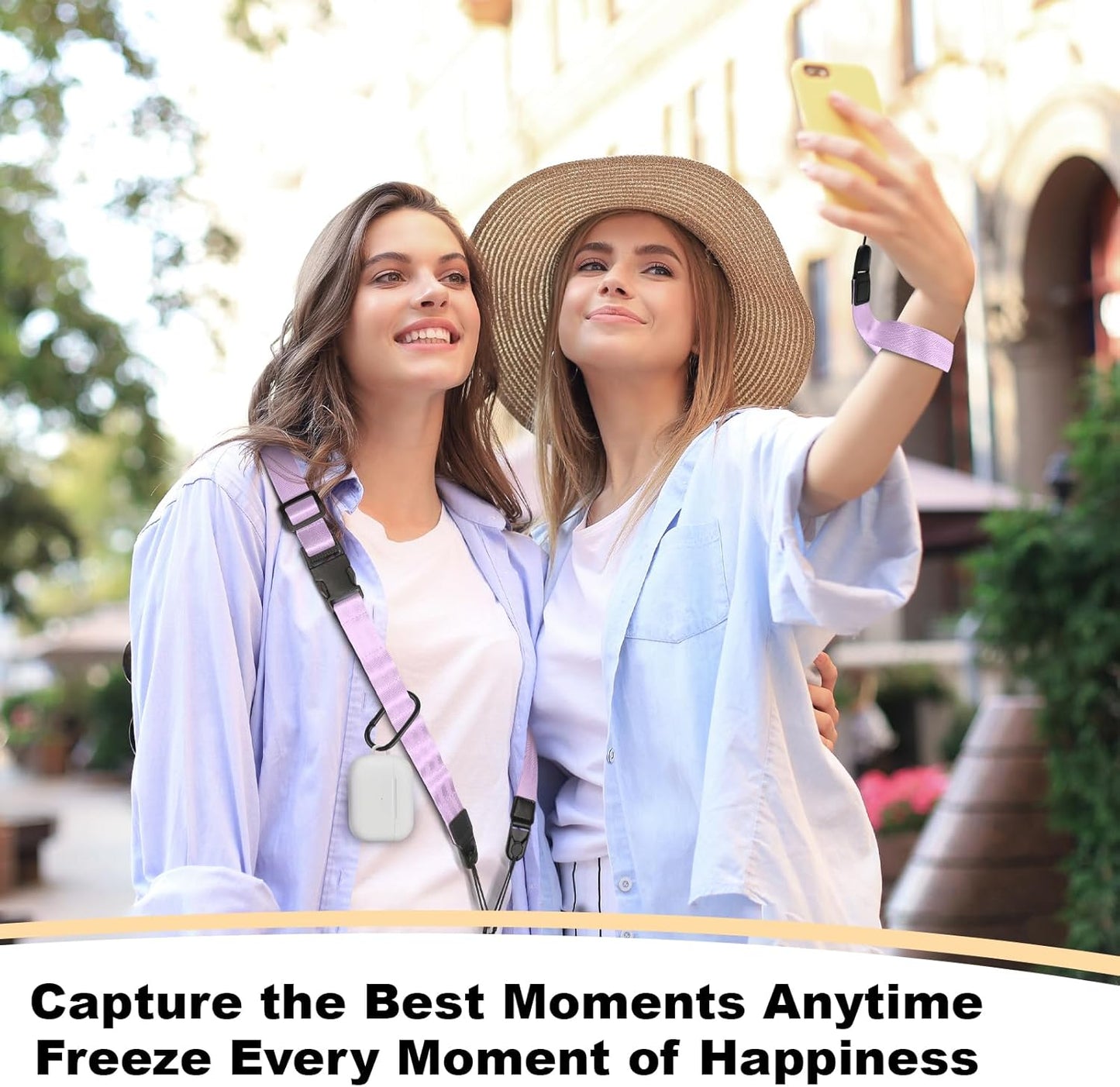 Adjustable Crossbody Phone Lanyard, Universal Phone Wrist Strap and Phone Neck Strap with Tether Tab, Phone Lanyard with Quick Release, Suitable for iPhone and Most Smartphones, Light Purple