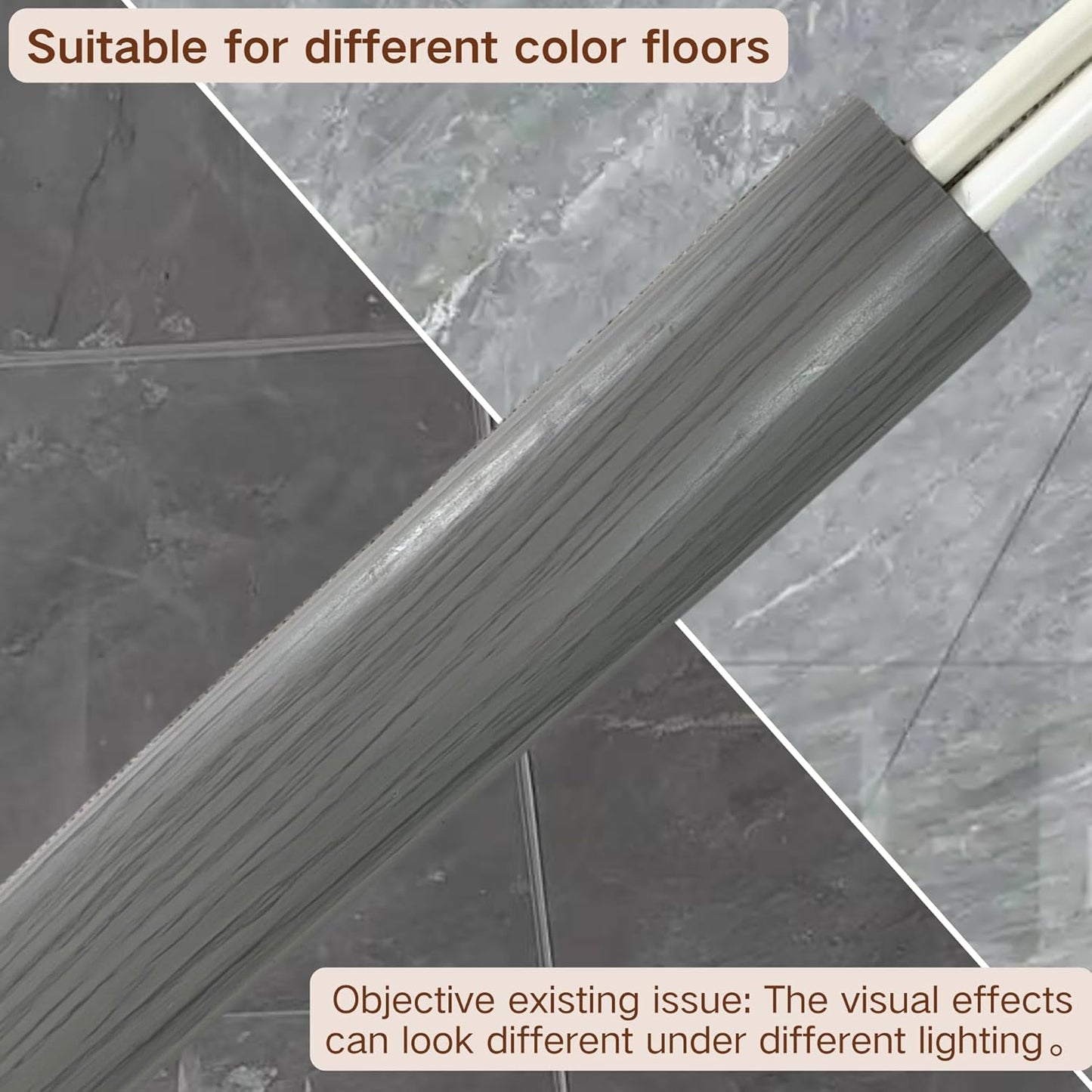 10ft Floor Cord Cover Self Adhesive Cord Hider Floor, Cable Cavity:0.61"(W) x 0.32"(H),Heavy Duty Cable Protector, Hide Extension Cords, Cable Management Hide Cords on Floor, Gray Wood