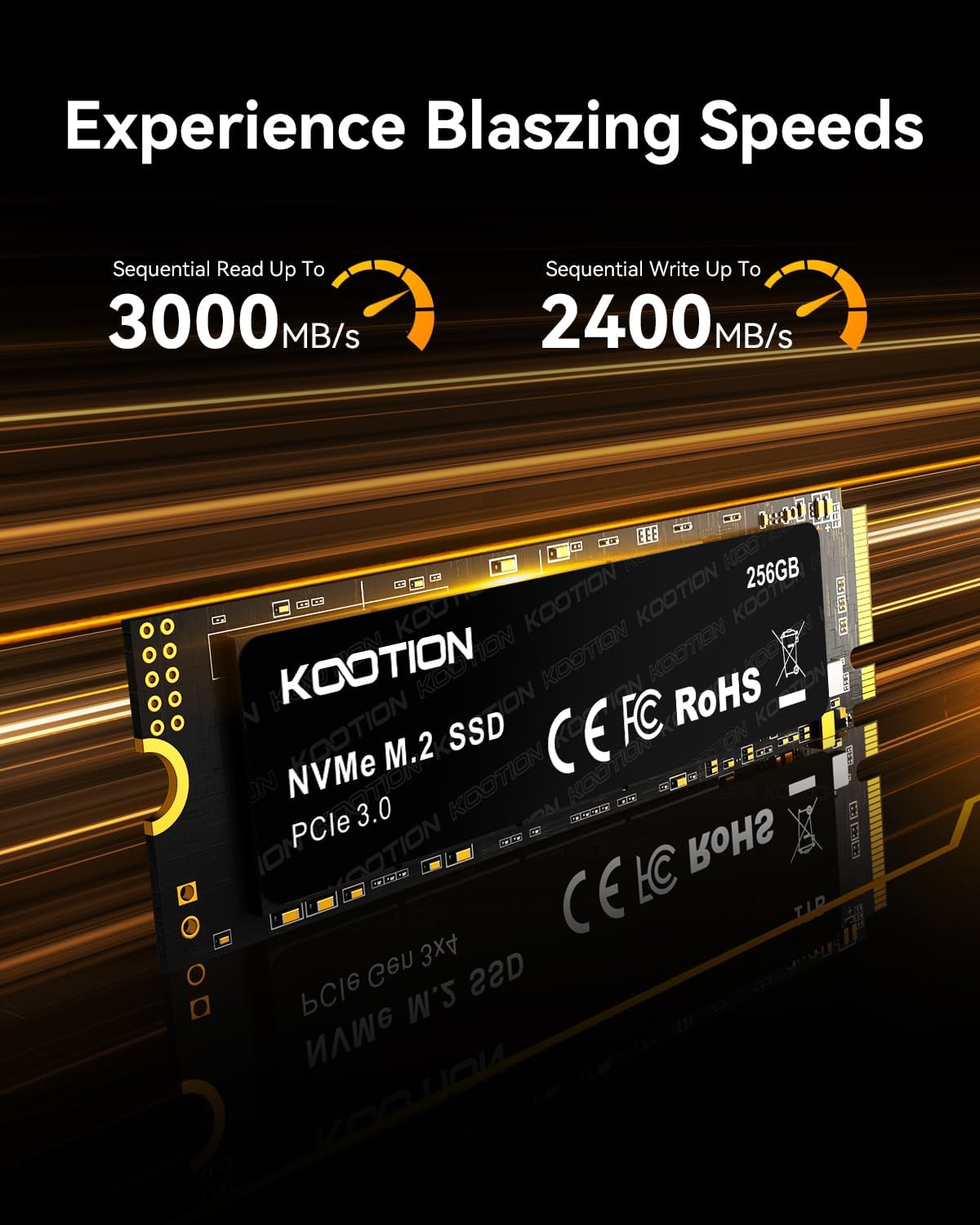 KOOTION 256GB NVMe M.2 PCIe 2280 SSD | Gen3x4 Internal Solid State Drive Hard Drive Up to 3000MB/s | Compatible with Laptop & PC Desktop