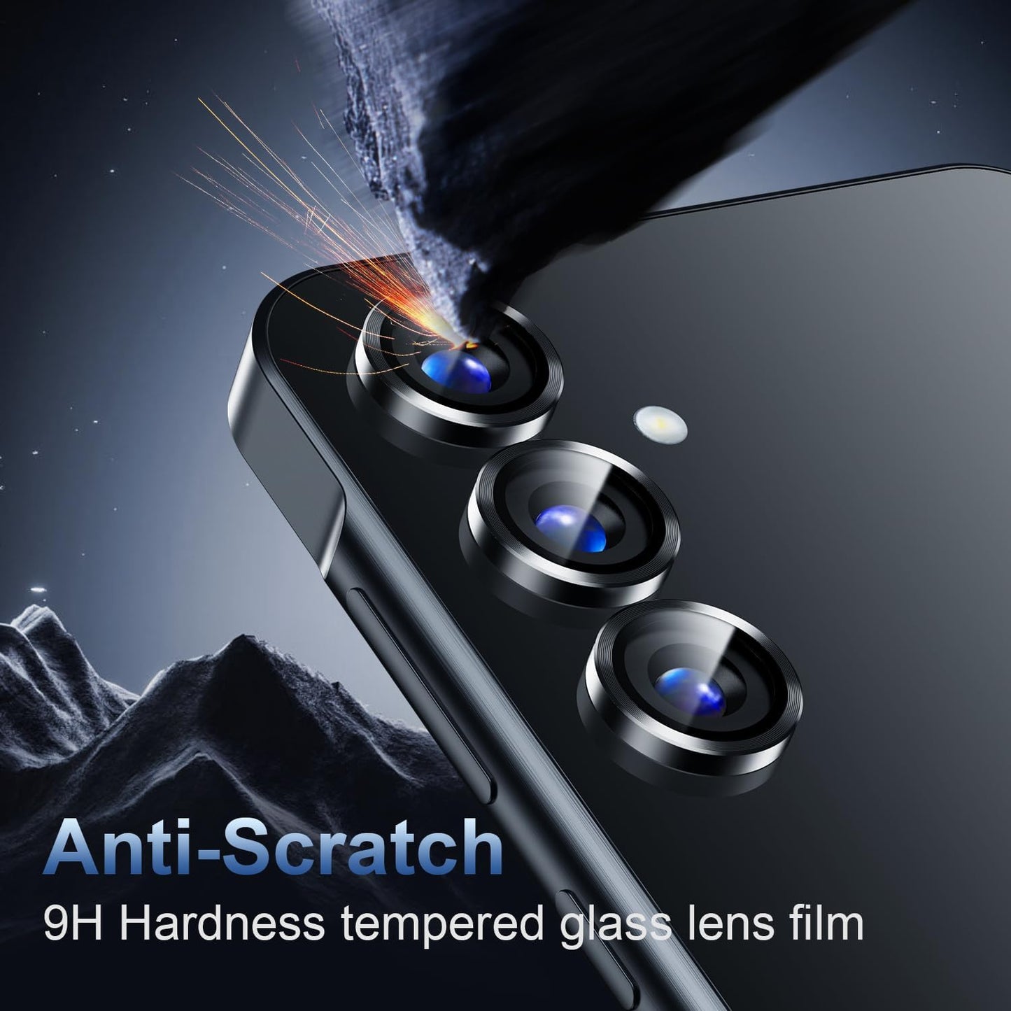 Korecase for Galaxy S25 Camera Lens Protector, 9H Tempered Glass Anti Scratch Camera Screen Protector Shockproof Film Shcokproof Metal Ring Lens Protecor for Galaxy S25,Colorful