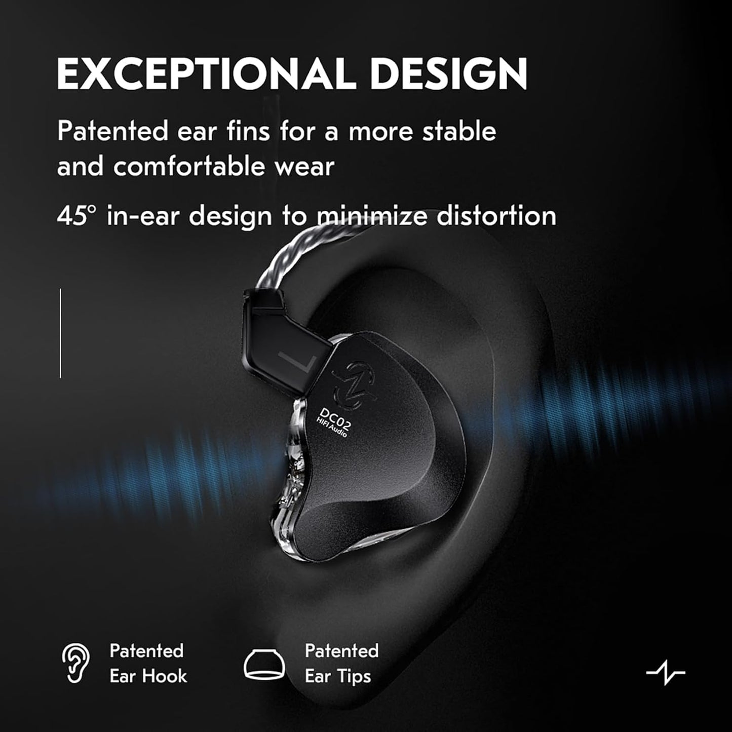CCZ Solo Silver In Ear Monitor Wired IEM Headphone, DC02 Dual Magnetic Circuit DD HIFI Earphones, Professional Hifi Earphone, Stereo Sound Earbuds, With MIC