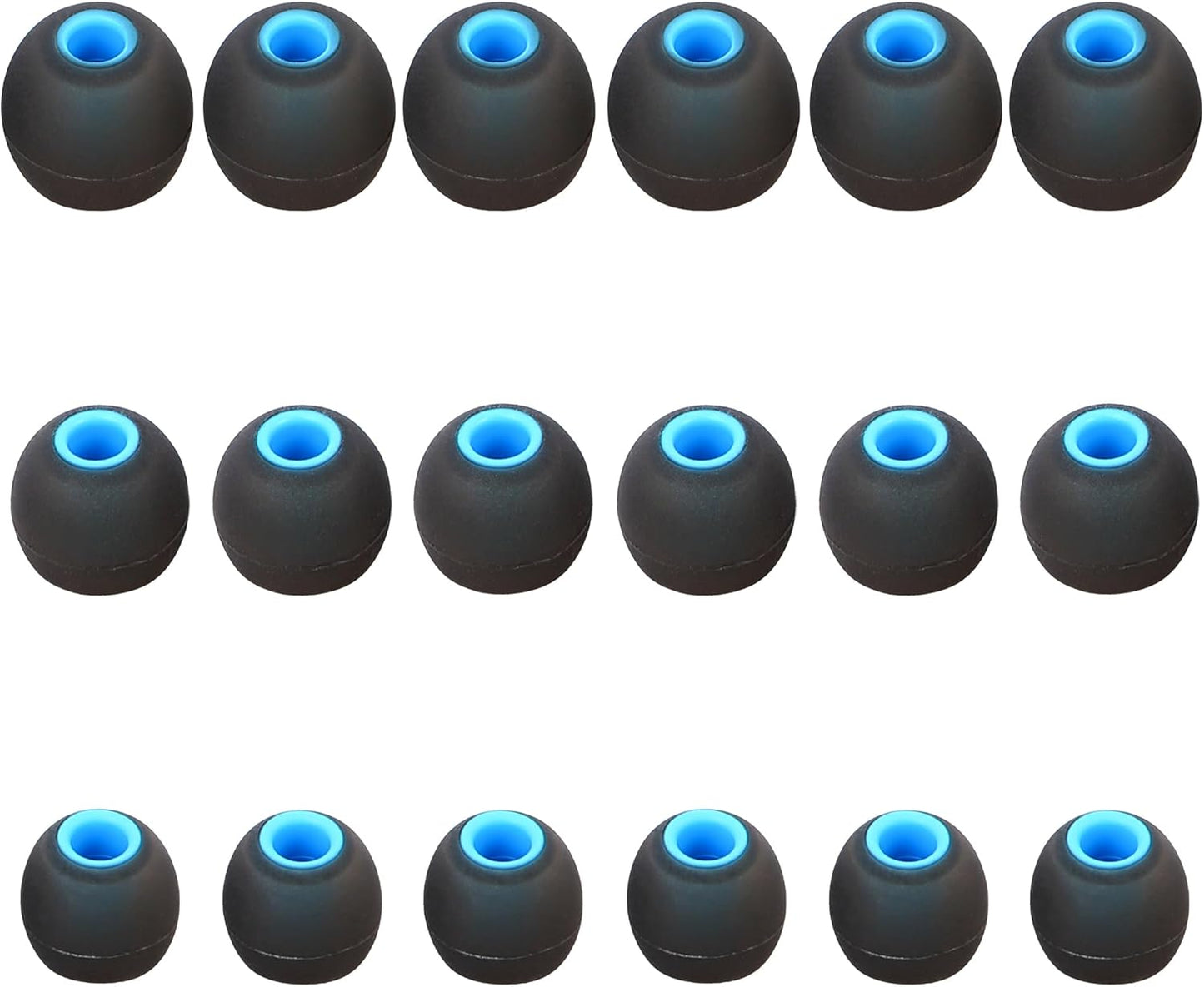 Silicone Earbud Tips Replacement - Fit Most Earbuds (Inner Hole 3.8mm - 5.1mm) - 9 Pairs S M L