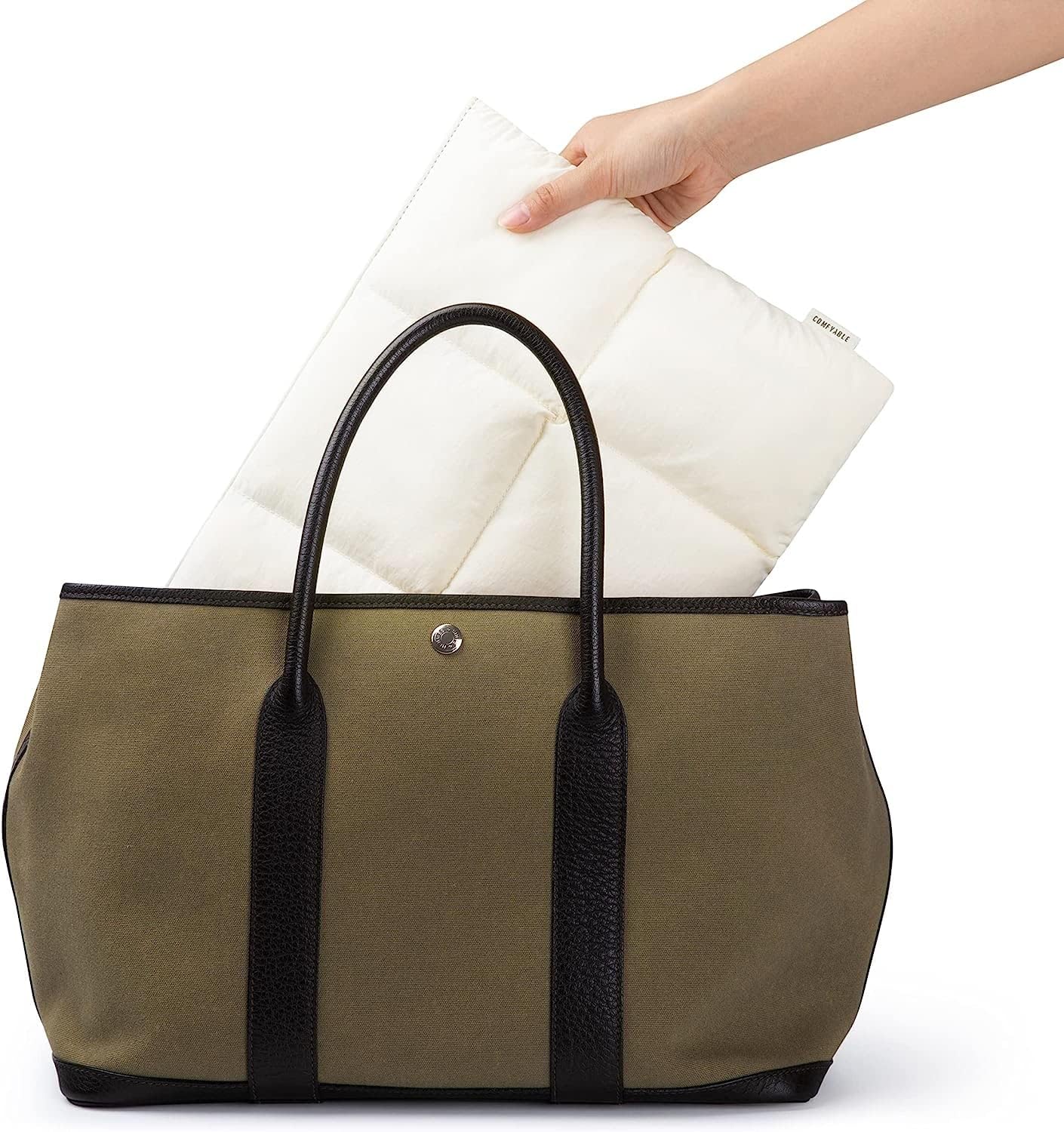 Comfyable Puffy Laptop Sleeve 13 Inch 14 Inch, Quilted Puffer Laptop Carrying Case, Pillow Case Compatible with MacBook Air M4 2025 M3 M2 M1, MacBook Pro M4 Pro/Max, Rice