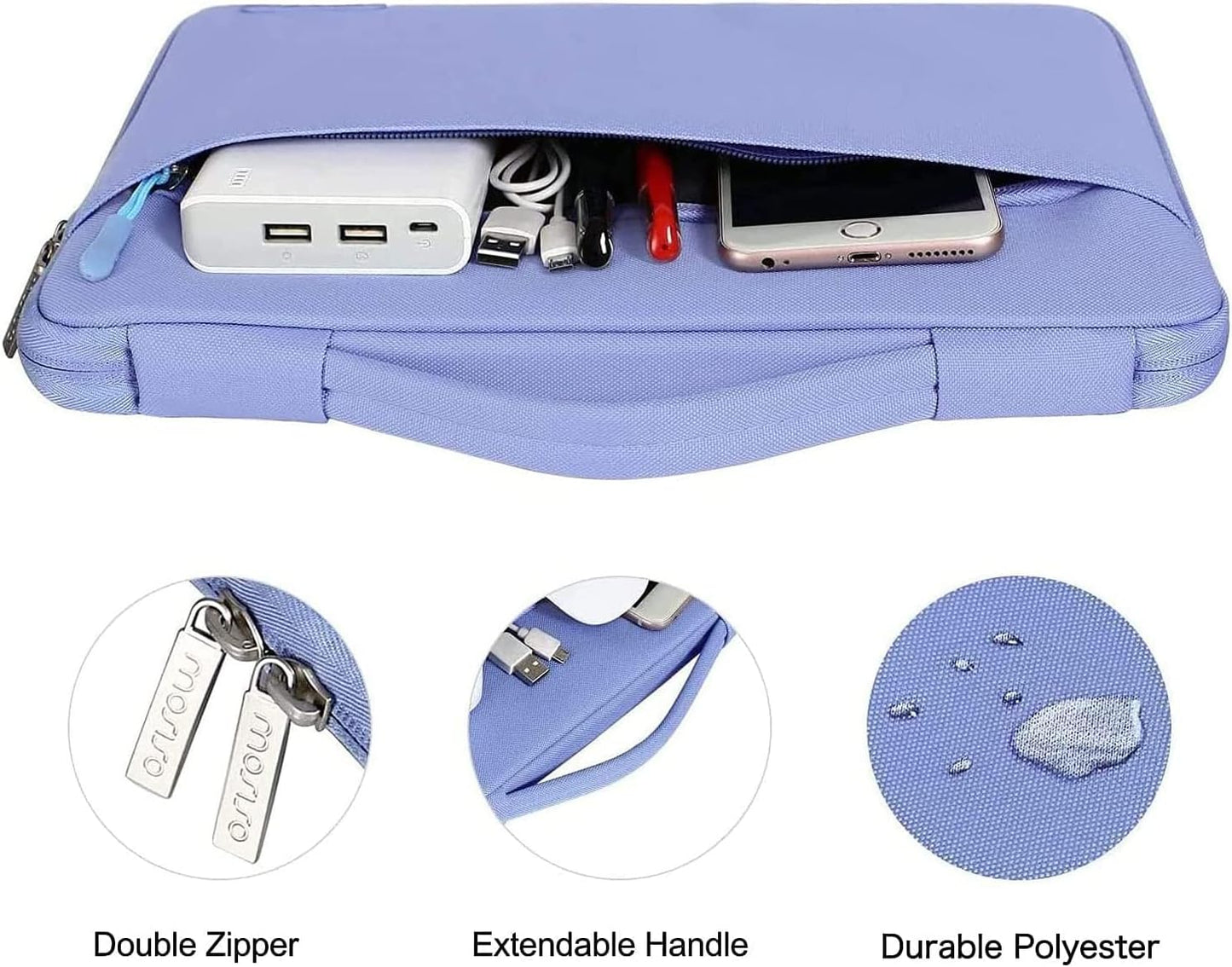 MOSISO Compatible with MacBook Air 13 inch Case 2025 2024 2023 2022 M4 A3240 M3 A3113 M2 A2681, Hard Shell&Sleeve Bag&Keyboard Skin&Webcam Cover&Screen Film for MacBook Air 13.6 inch, Slate Blue