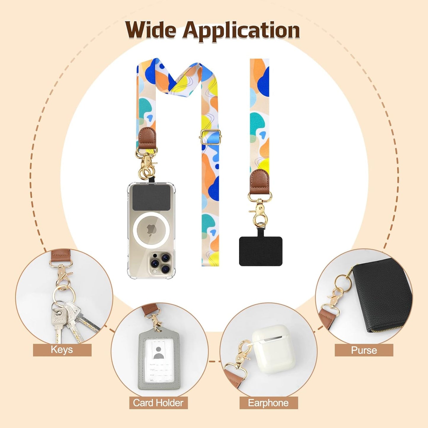 TiMOVO Phone Lanyard Crossbody Wrist Strap, Adjustable Anti-Theft Strap for Smartphone Case