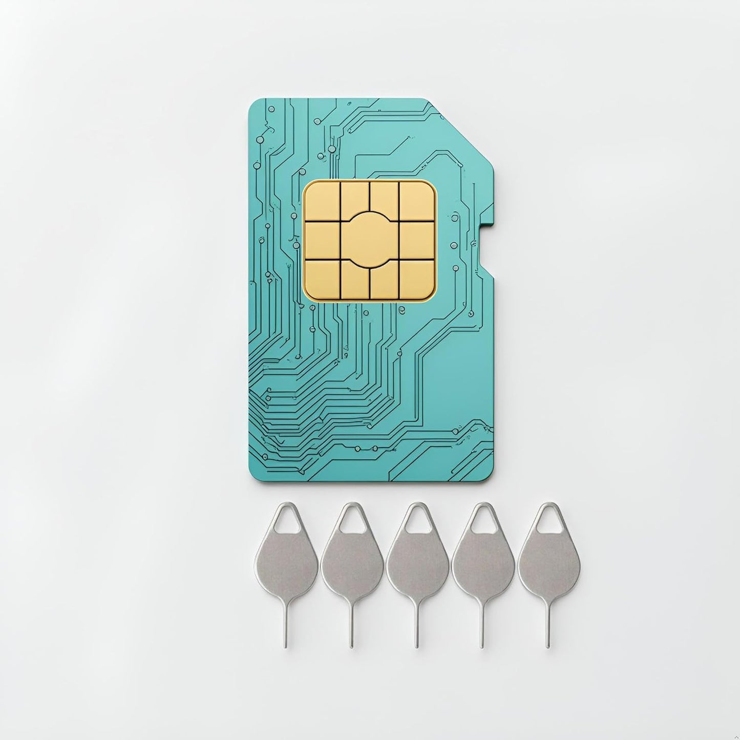 5 Pcs Silver Card Needle, Sim Card Tray Opening Removal Tool, Eject Pin Tool Replacement SIM Card Tools Accessories