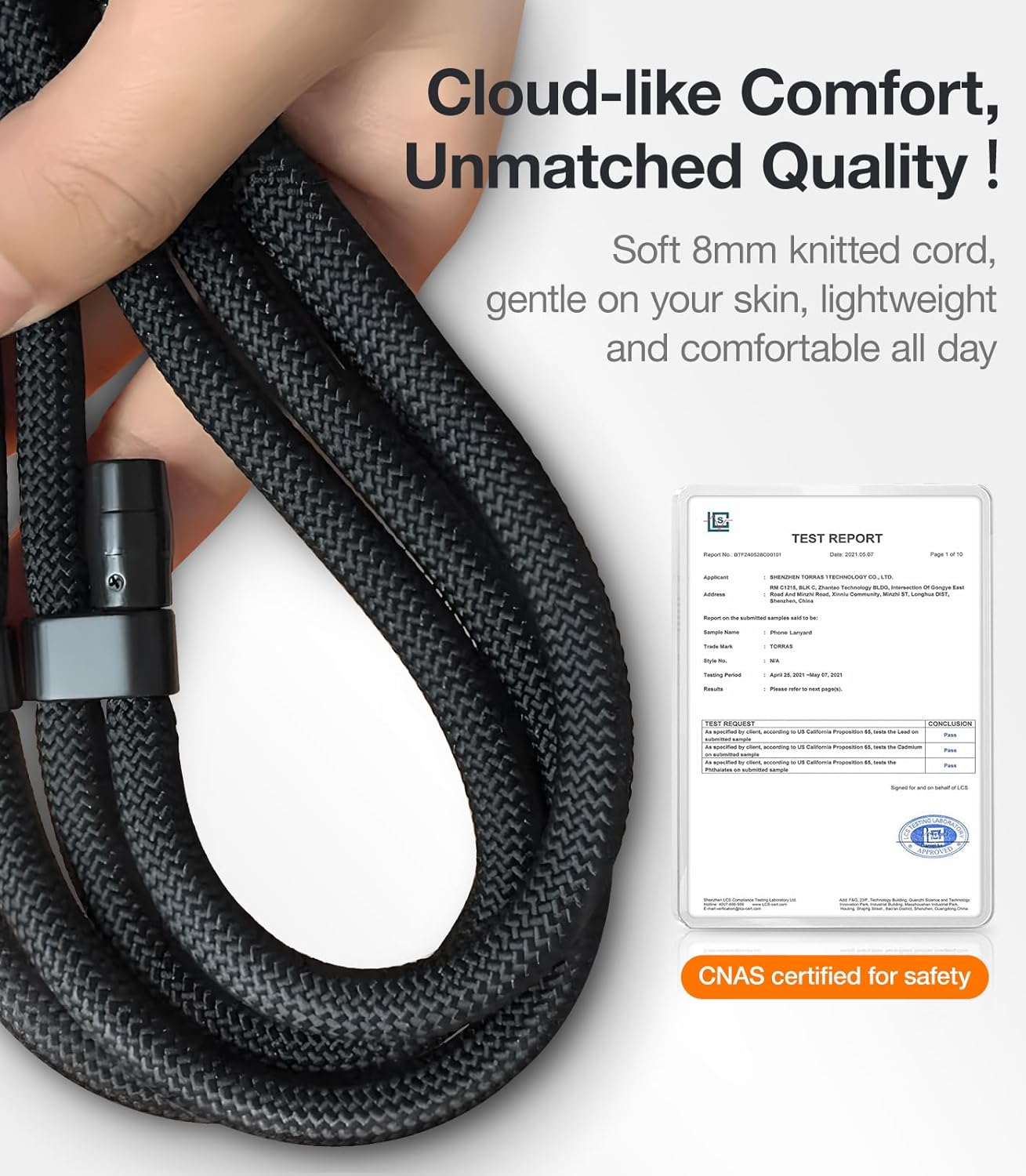 TORRAS Phone Lanyard Crossbody with 2 Phone Tabs, Adjustable Anti Theft Phone Strap for All Phones, Premium Metal Buckles, Skin-Friendly, Universal Cell Phone Neck lanyard for Women and Men, Blue