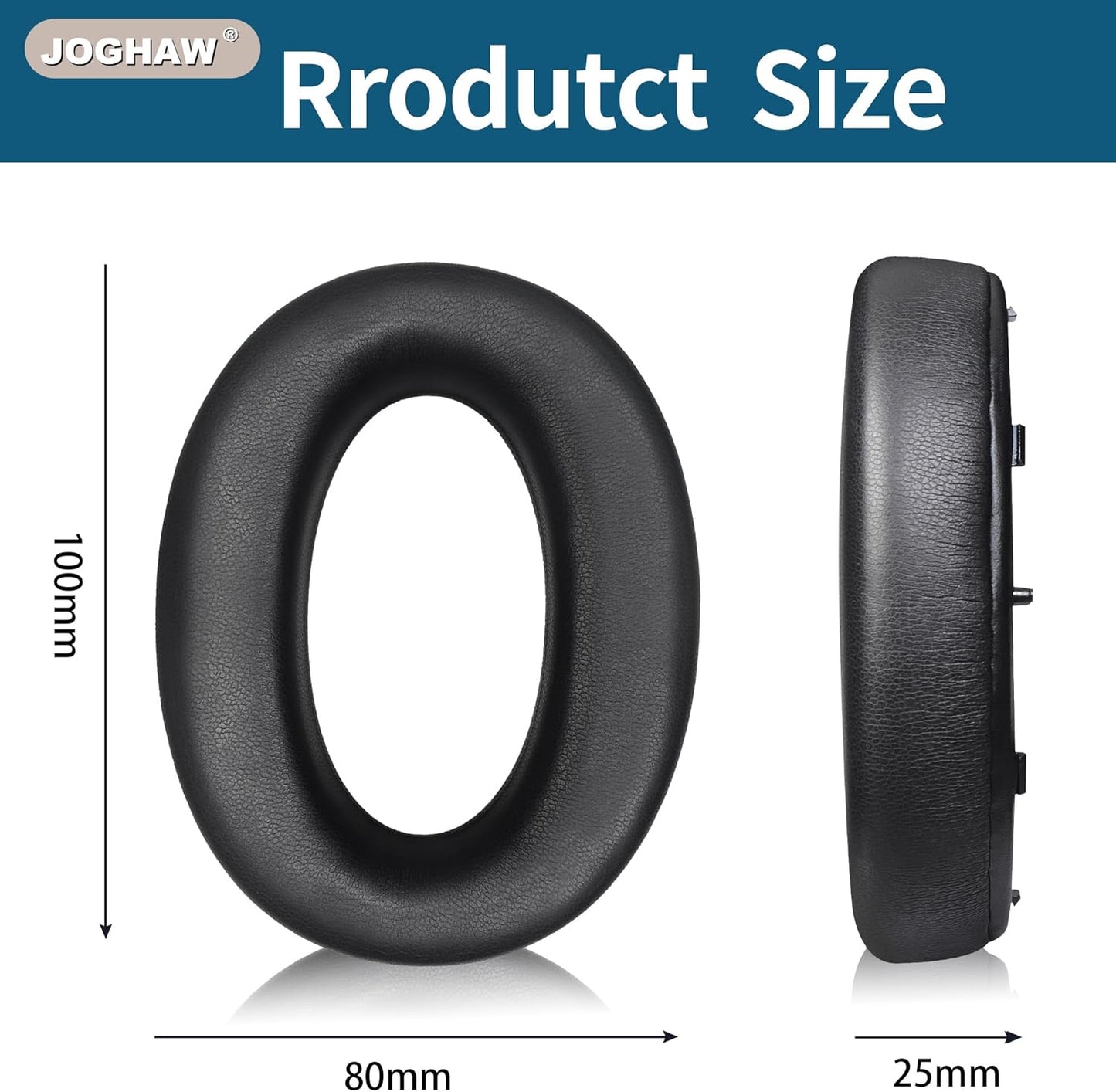 Replacement Ear Pads for Headphones - Compatible for Sony MDR-1000x/WH-1000xm2 | Premium Protein Leather Cushions with Soft Memory Foam for Comfort - Black