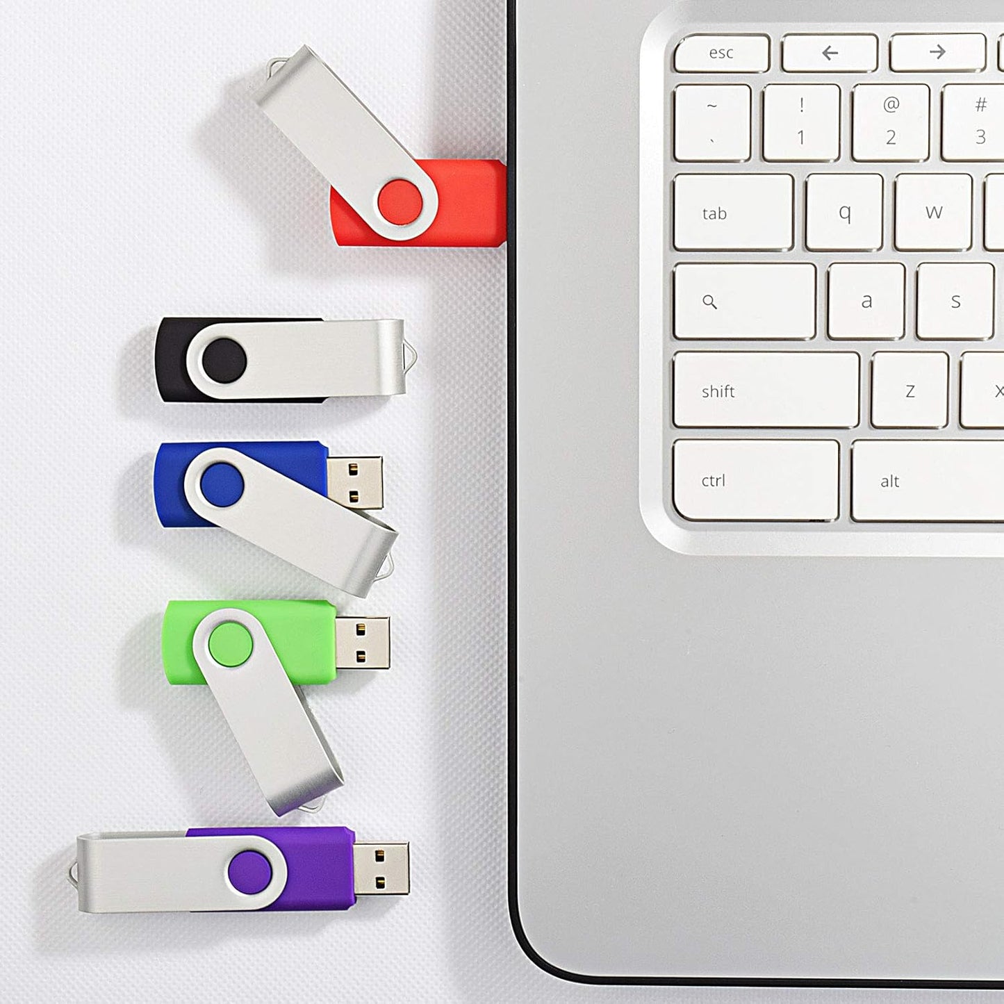 KOOTION 5 Pack 32GB Flash Drive USB 2.0 Thumb Drive Backup Memory Swivel Stick USB Drive (5 Mixed Color, 32G)