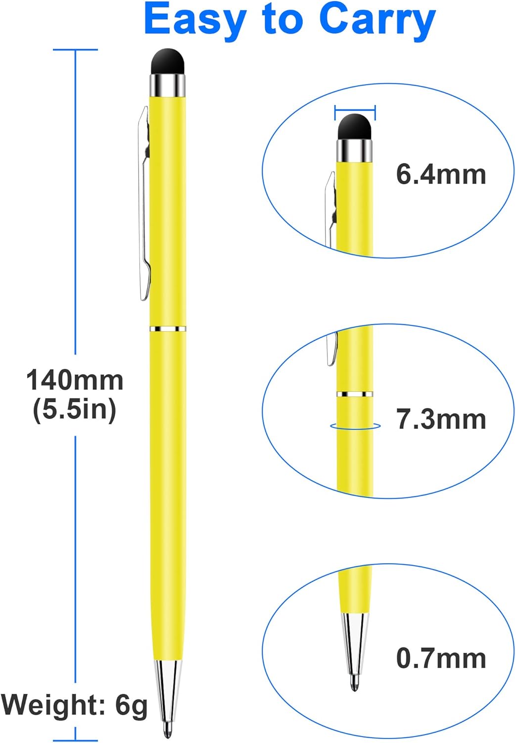 innhom 12 Pack Stylus Pens for Touch Screens Stylus Pen for ipad Compatible with iPad iPhone Tablets Samsung Kindle and Black Ink Ballpoint Pens-2 in 1 Stylists Pens