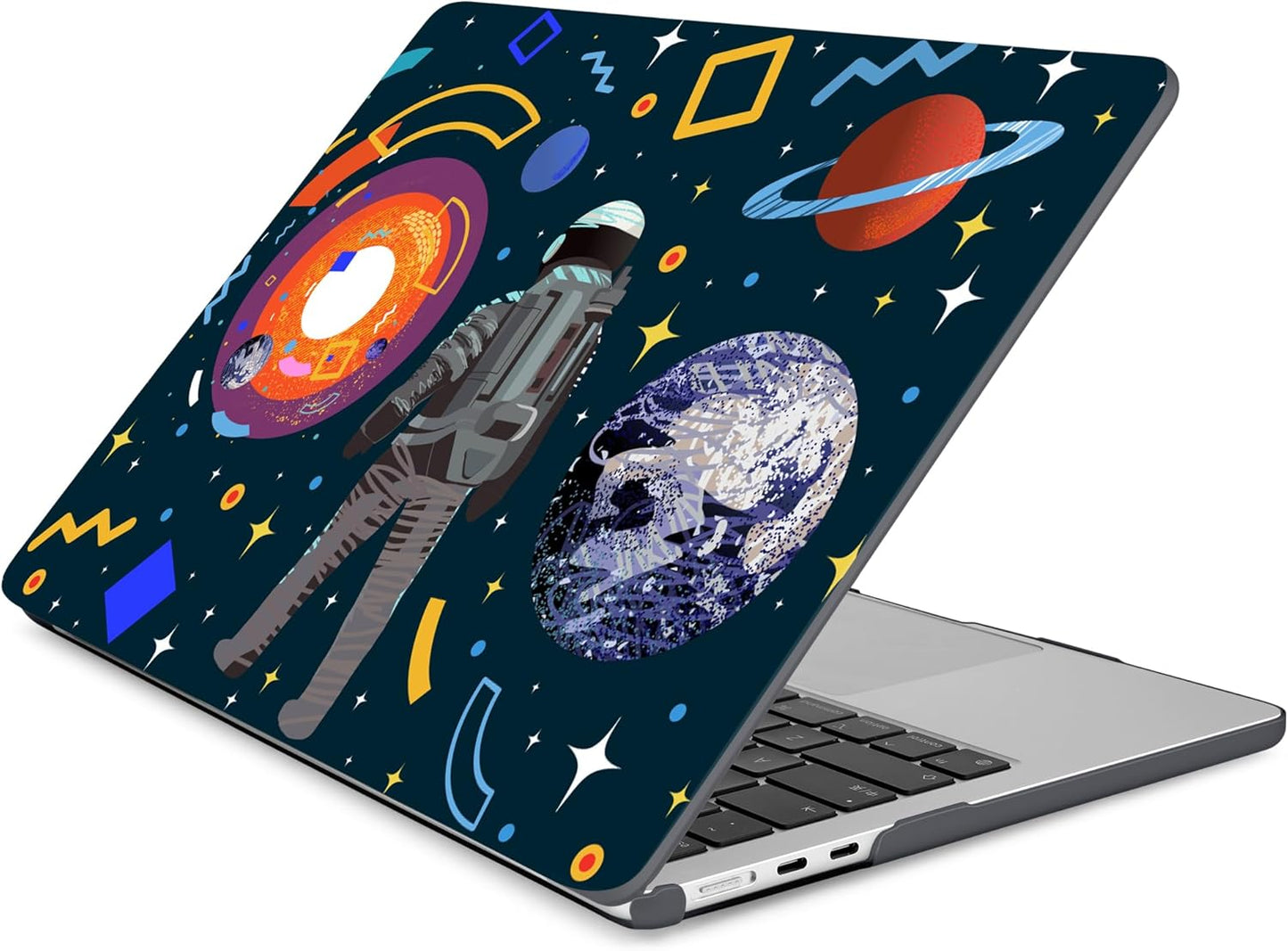 Batianda Premium Case for New MacBook Air 15 inch 2025 M4 2024 2023 with M3 M2 Chip Model A3241/A3114, Designed Protective Plastic Hardshell & Keyboard Cover & Screen Protector, Astronaut Planet