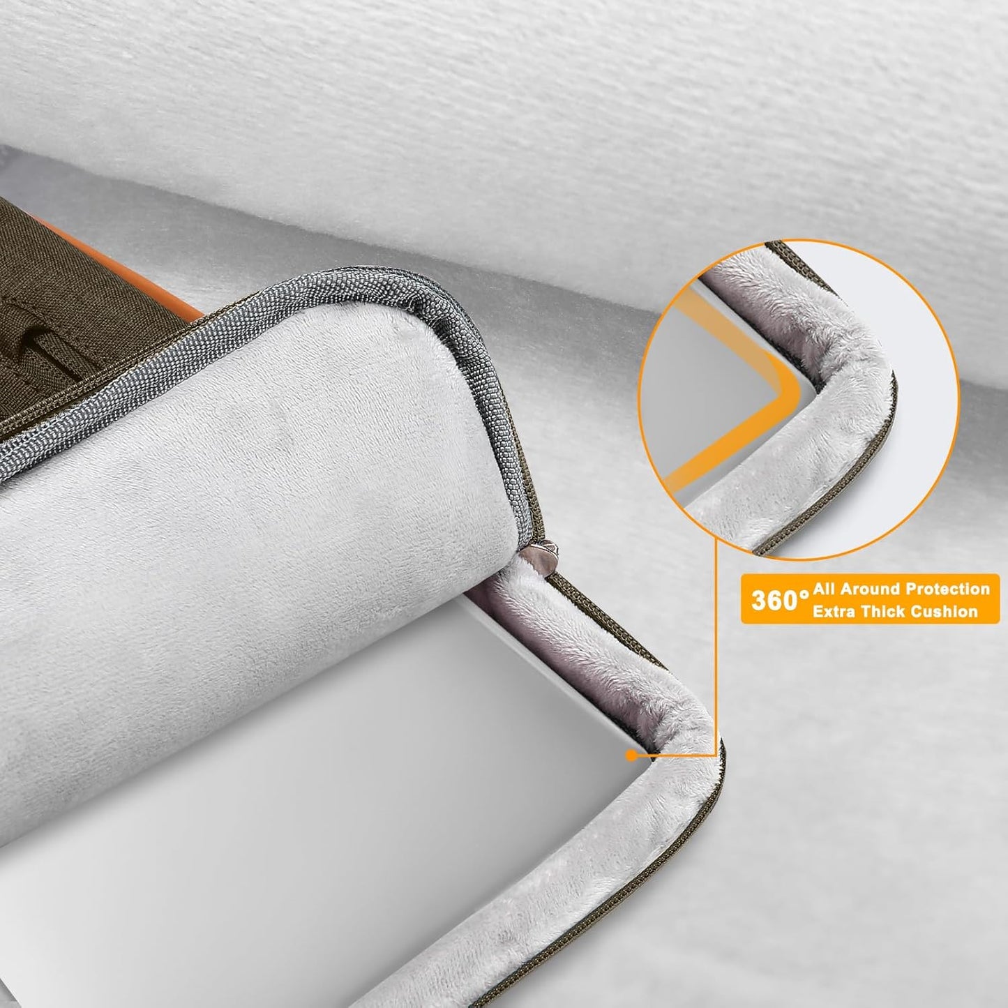 MOSISO 360 Protective Laptop Shoulder Bag,15-15.6 inch Computer Bags Compatible with MacBook Pro 16 inch, HP, Dell, Lenovo, Asus Notebook,Side Open Messenger Bag with 4 Zipper Pockets, Carob Brown