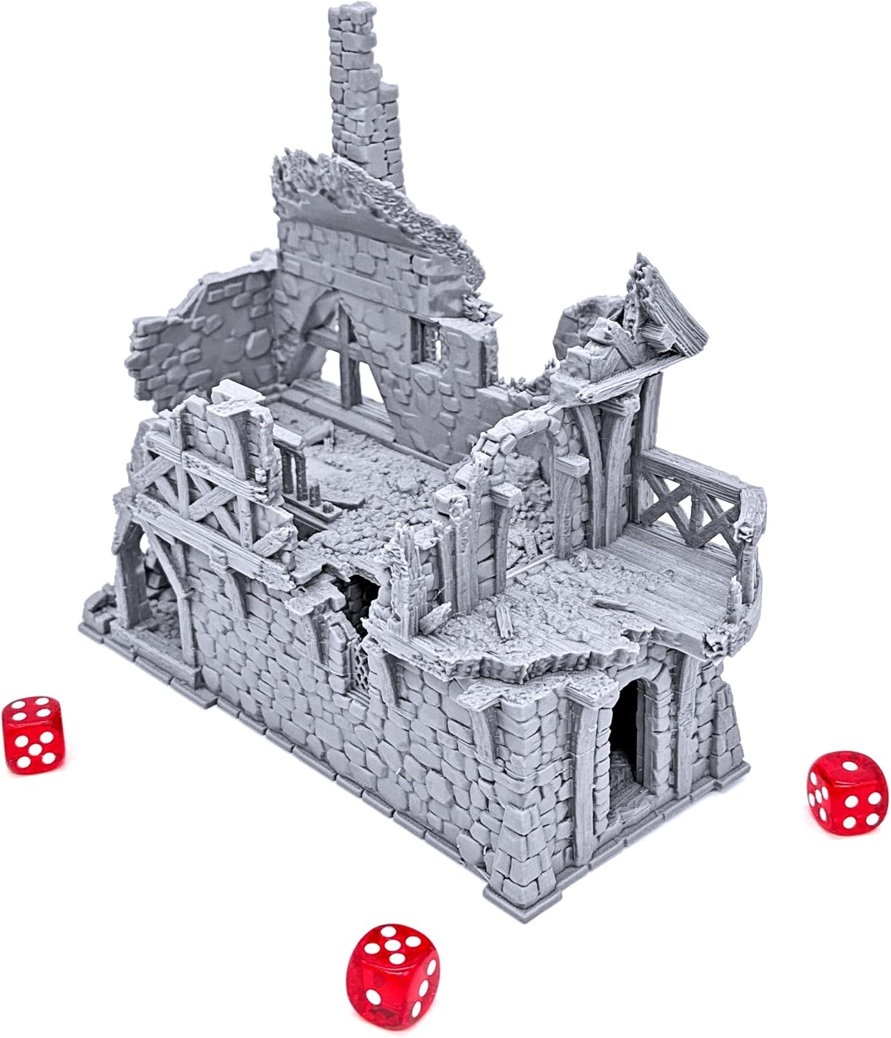 Ruined Port Merchant by Printable Scenery, 3D Printed Tabletop RPG Scenery and Wargame Terrain 28mm Miniatures