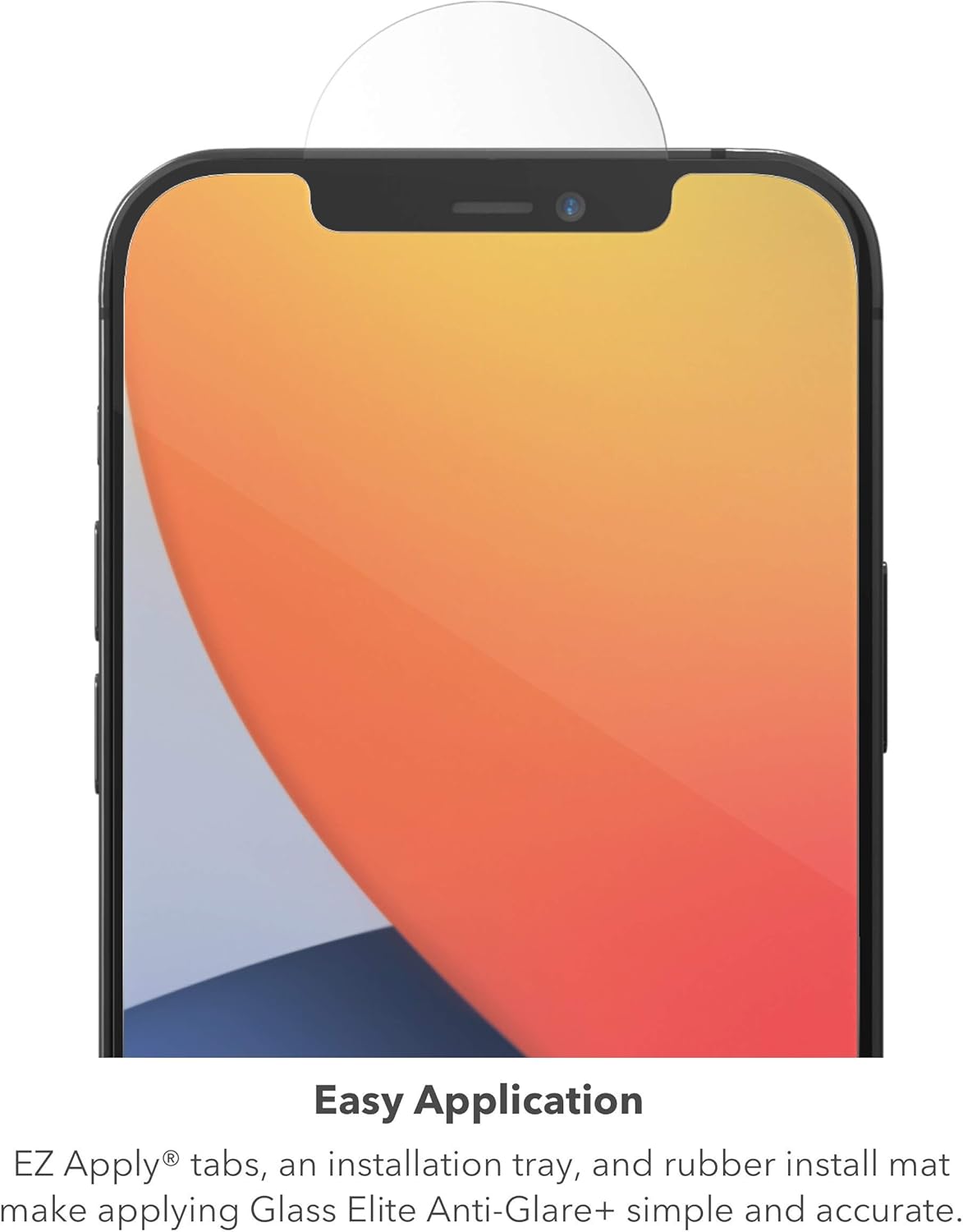 ZAGG InvisibleShield Glass Elite Anti-Glare Plus - Blocks Glare from your device - Made for iPhone 12 Pro Max, Clear, 200106678