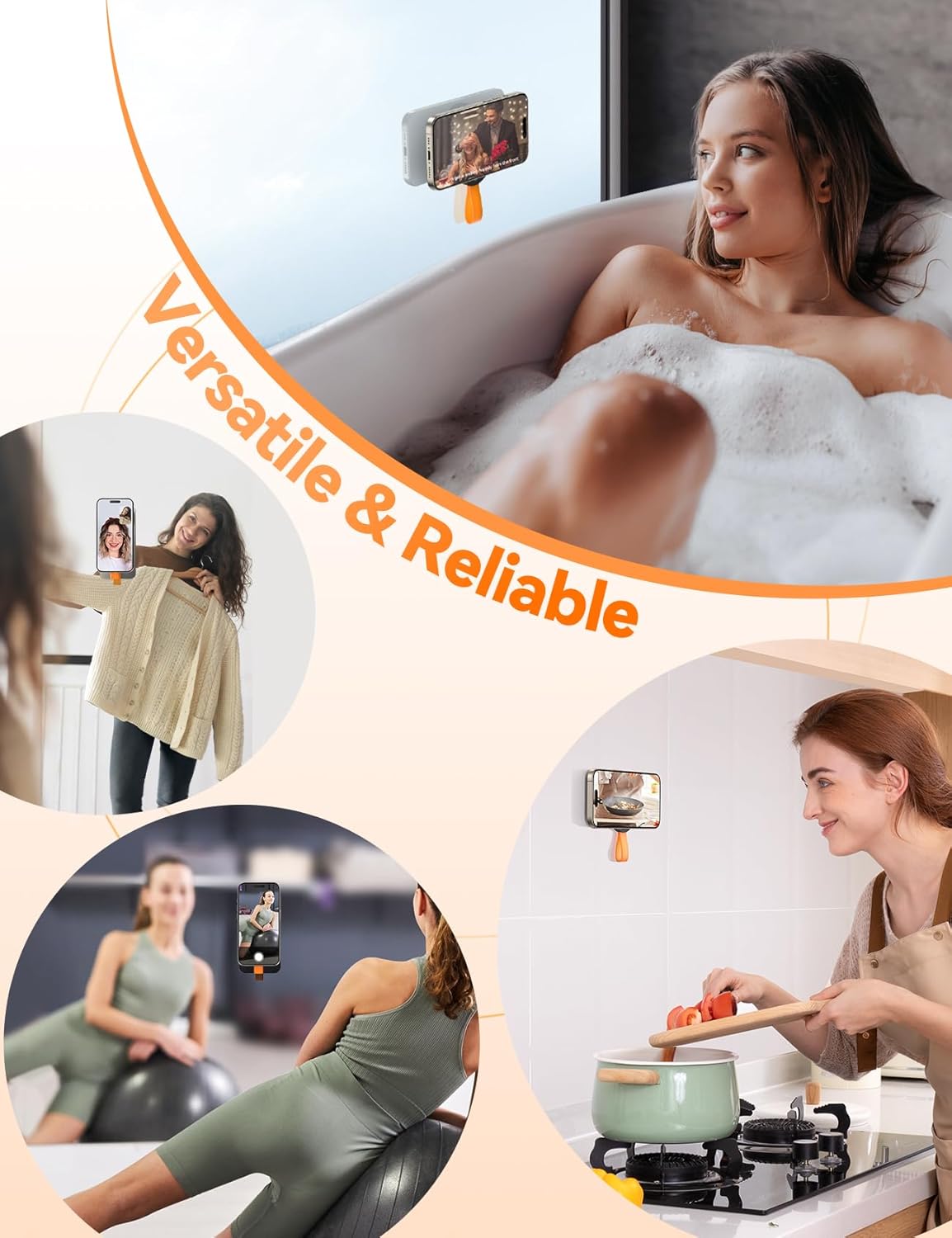 JOYROOM Magnetic Suction Cup Phone Mount, Silicone Suction Phone Case Holder, Magsafe Octo Cup Buddy Phone Grip Mount for Hands-Free Selfies/Call/Video/Meeting/Shower/Mirror for TikTok Creator