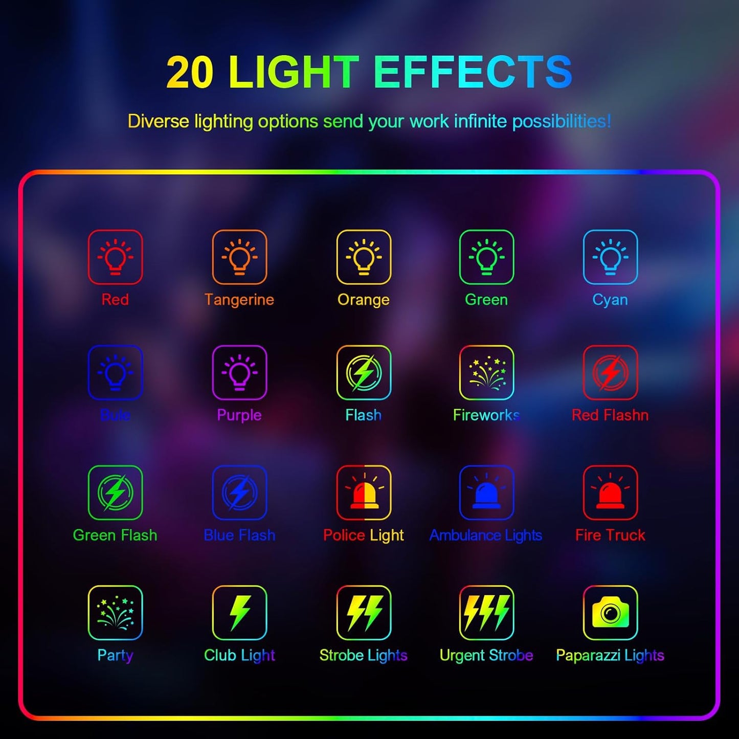 Hagibis RGB Camera Light,360°Full Color Portable Video Light LED Photo Light w Cold Shoe,2200mAh Rechargeable CRI97+,20Effects Lighting for Photography/Advertising Poster/Short Film (RGB-Black)