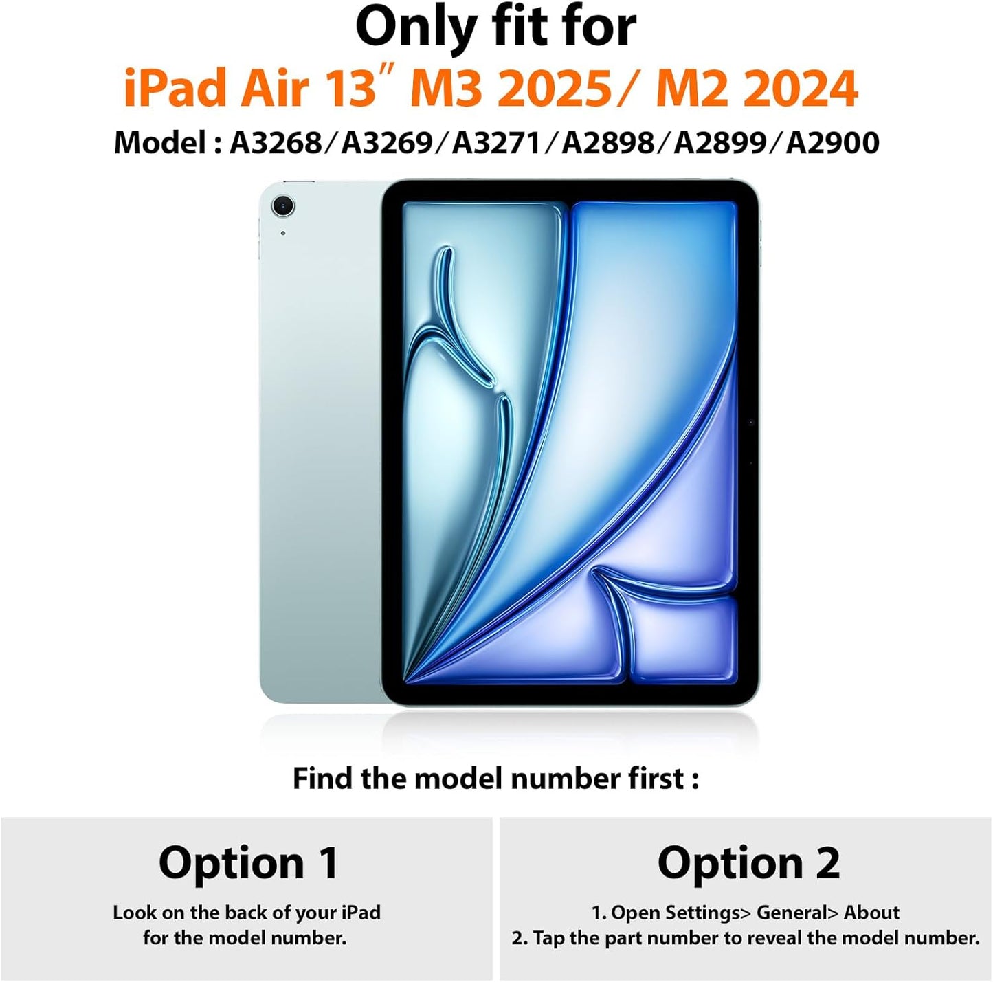 SEYMAC for iPad Air 13 Inch Case M3 2025/ M2 2024, Heavy Duty Shockproof Protective Case with Screen Protector, 360° Rotating Stand, Hand/Shoulder Strap and Pen Holder for iPad Air 13, Orange