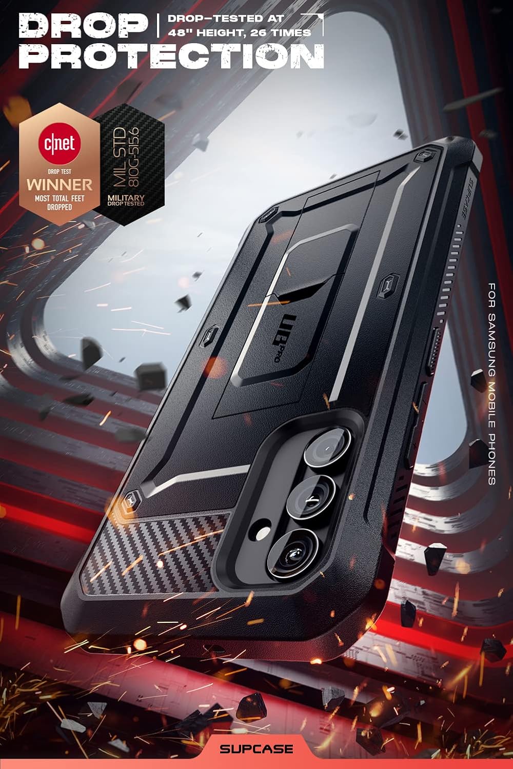 SUPCASE Unicorn Beetle Pro for Samsung Galaxy A54 Case with Stand [Built-in Screen Protector][Military-Grade Protection] 360 Full-Body Rugged Holster & Kickstand Phone Case for Galaxy A54 5G, Black