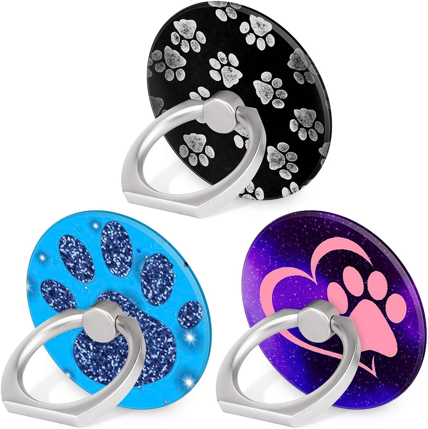 Bonoma Phone Ring Stand, 3 Pack Dog Paws 360 Degree Rotation Finger Grip Stand Holder Compatible with Smartphones and Tablets