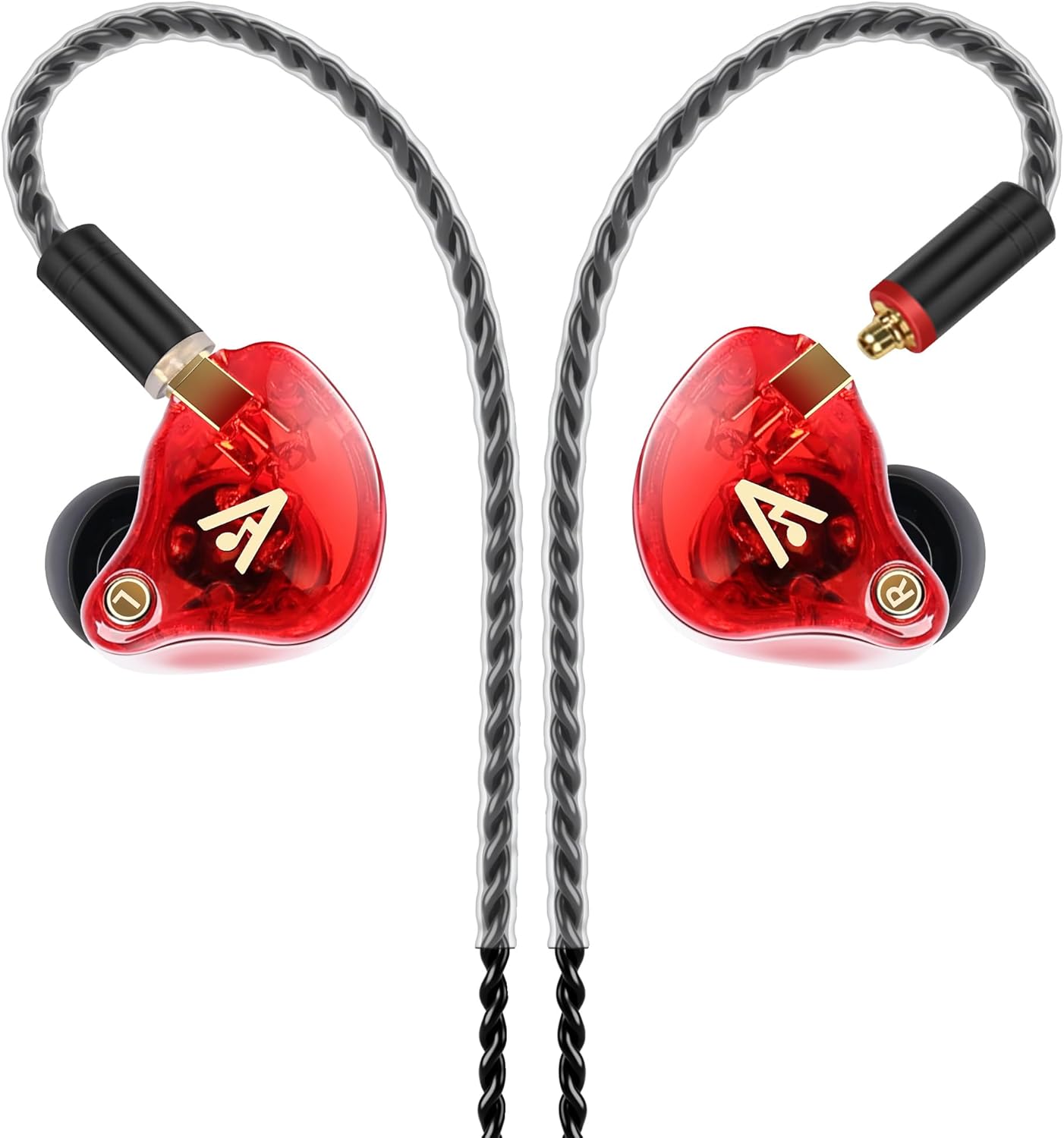 Vibes 202 Wired Earbuds - HiFi in Ear Monitor Headphones – Professional Noise-Isolating Ear Buds - Clear Sound, Deep Bass & Comfort-Fit IEM Earphones - MMCX to 3.5mm, Silver Plated Cord, Carrying Case