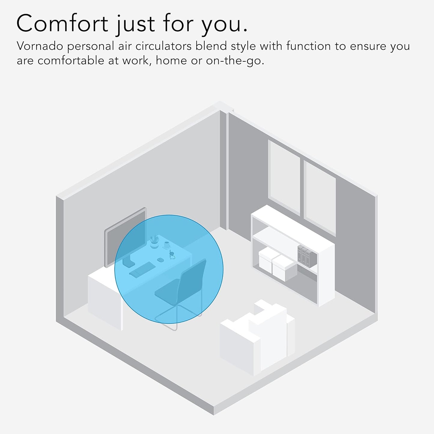 Vornado Zippi Small Personal Fan, Foldable Cooling for Desk, 2 Speed Settings, Soft Nylon Blades, Directable Airflow, Compact Design, Perfect Fan for Office and Bedroom, Multiple Color Options, Black