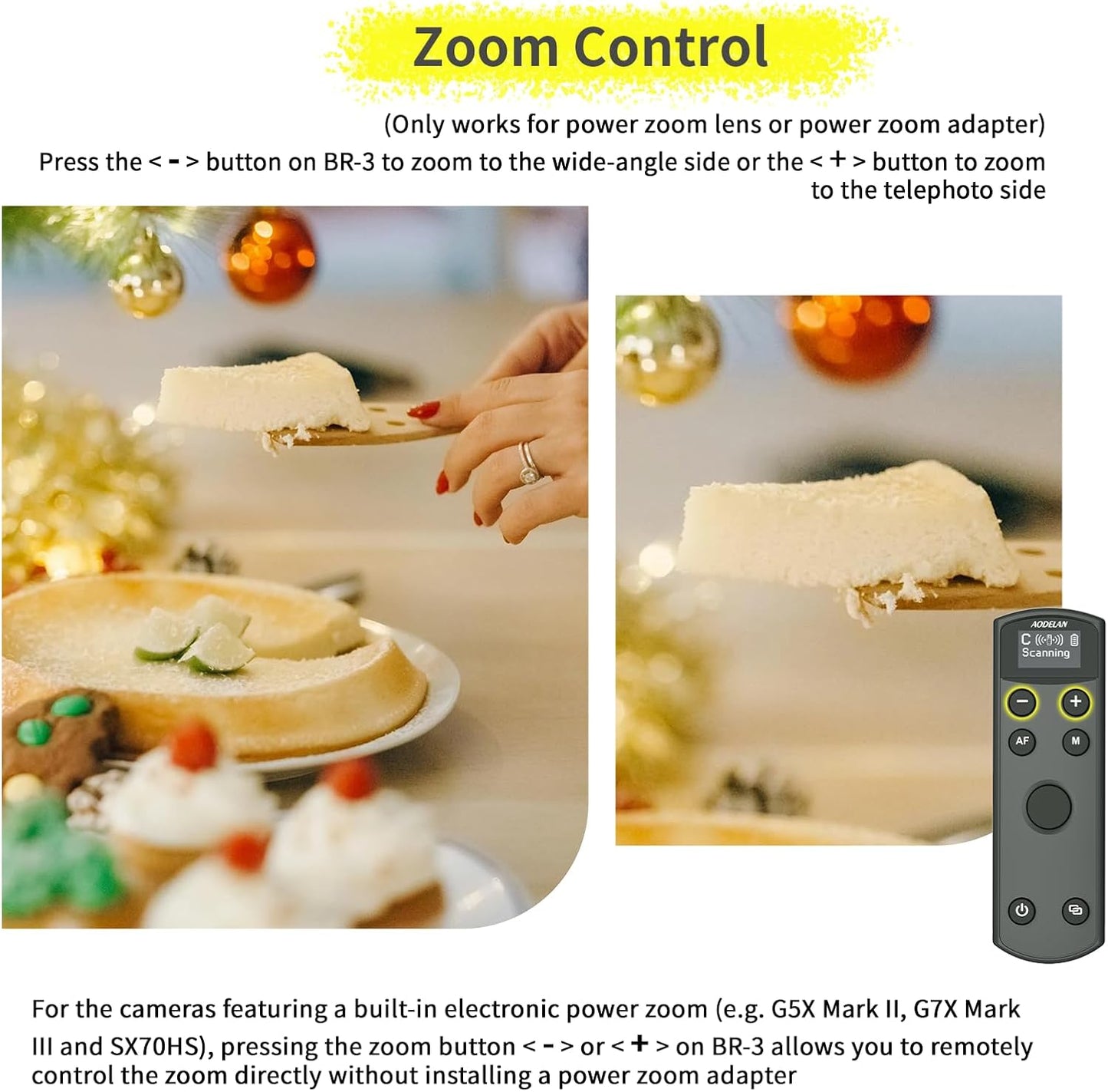 Remote Control for Canon Camera,Rechargeable Wireless Shutter Release with OLED Screen for Canon EOS RP, EOS R, R5, R6, M50, M50 II, 6D Mark II, 77D, 850D, 800D, Rebel T7i, T8i, 90D; Replaces BR-E1