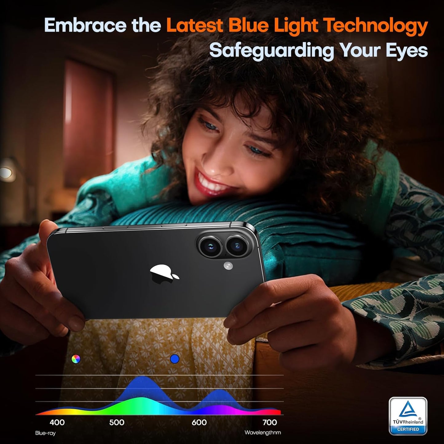 TOCOL for iPhone 16 Plus Screen Protector/iPhone 15 Plus Screen Protector 9H Hardness Military Grade Shatterproof HD Tempered Glass Full Coverage Easy Installation Case Friendly 2 Pack