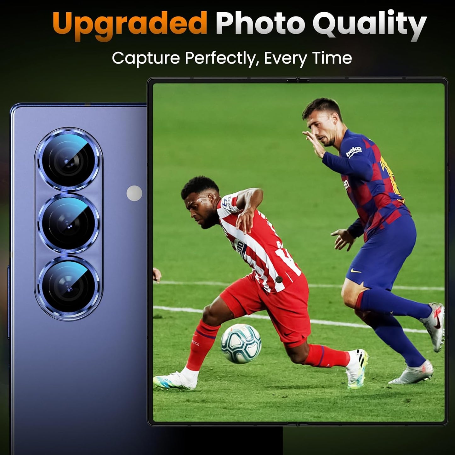 YWXTW for Samsung Galaxy Z Fold 7 Camera Lens Protector, [12X Stronger Adhesion] Individual Anti Scratch Metal Ring Tempered Glass Camera Screen Protector for Z Fold 7 Accessories 2025 (Dark Black)