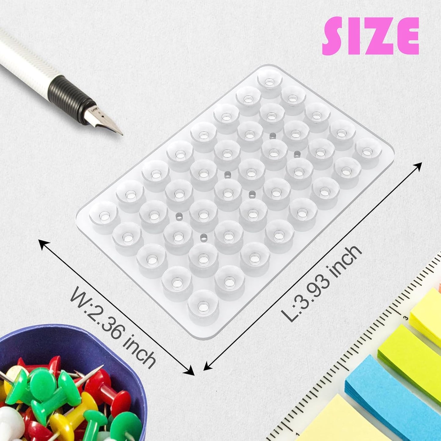 Double Sided Silicone Suction Phone Holder Mount, Silicon Accessory for iPhone and Android, Hands-Free Mirror Shower Phone Holder, TikTok Videos and Selfies (Transparent)