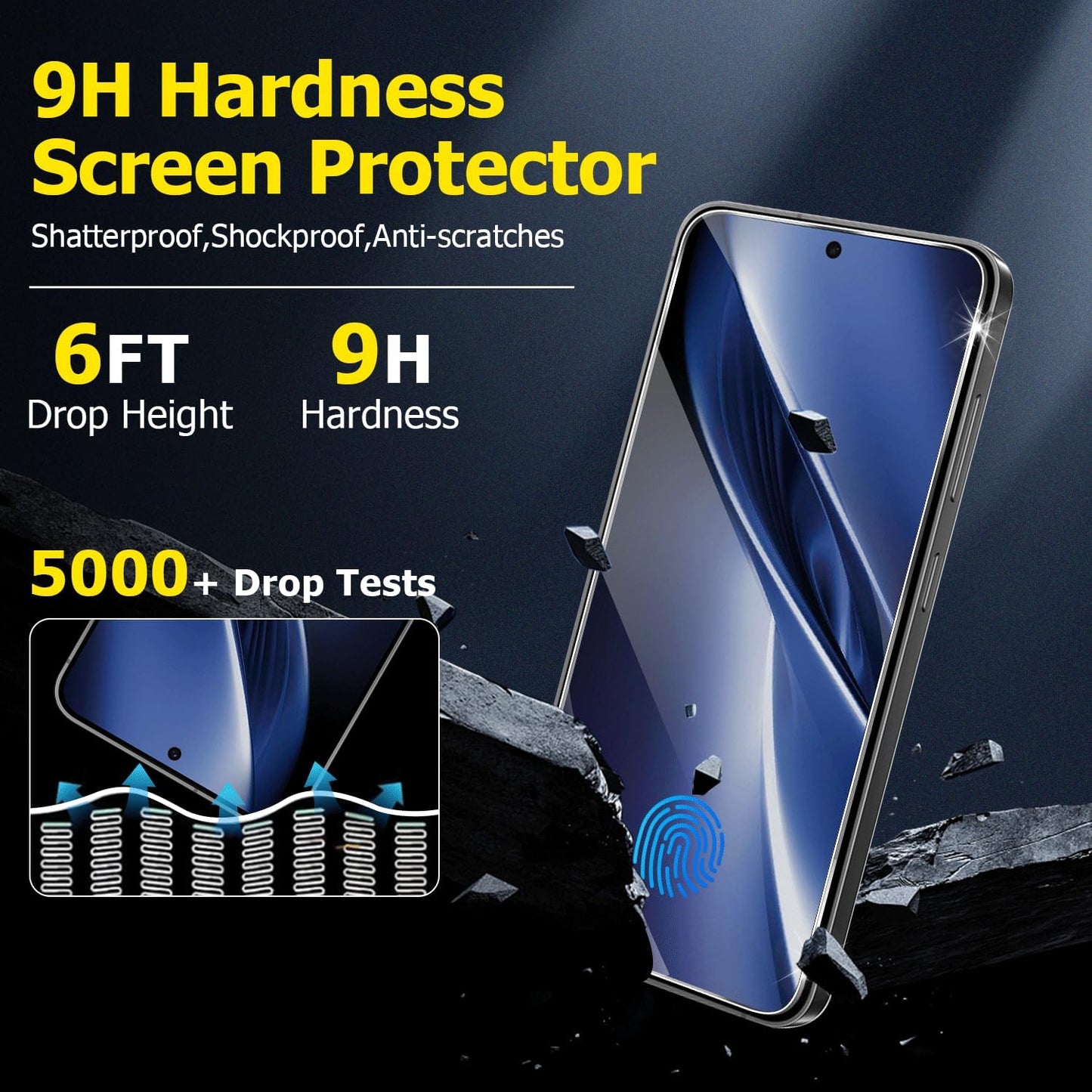 [4Pack] Screen Protector For Galaxy S24 Plus/S24+ Galaxy S25 Plus/Galaxy S25+[Tempered Glass] [Japan Glass with 9H Hardness]Fingerprint unlock with installation frame HD clear Screen Protector