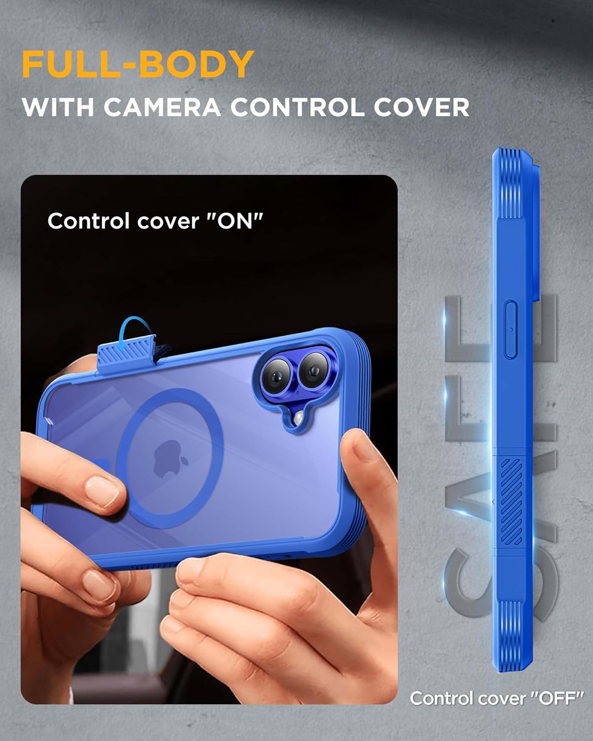 Miracase Magnetic for iPhone 16 Plus Case Full-Body Phone with Built-in Glass Screen Protector, [Compatible with MagSafe] Military Drop Proof 16 Plus Cover Bumper 6.7 inch, Blue