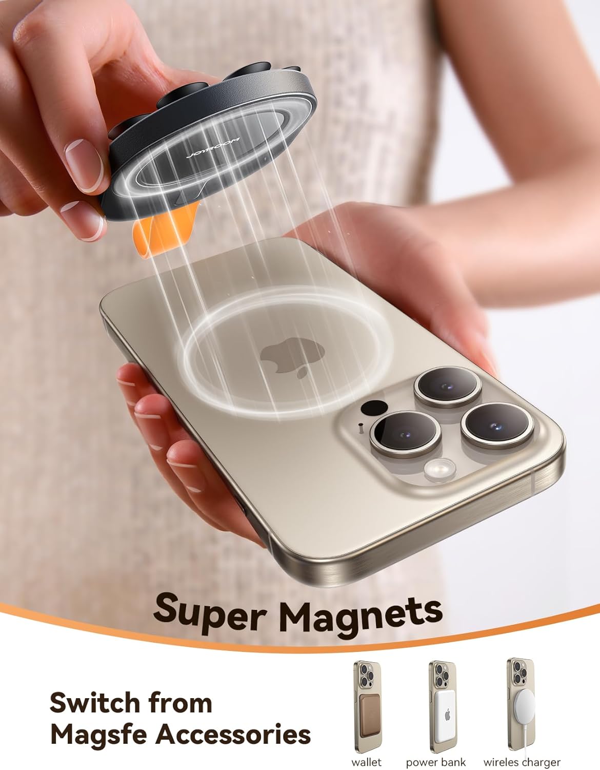 JOYROOM Magnetic Suction Cup Phone Mount, Silicone Suction Phone Case Holder, Magsafe Octo Cup Buddy Phone Grip Mount for Hands-Free Selfies/Call/Video/Meeting/Shower/Mirror for TikTok Creator