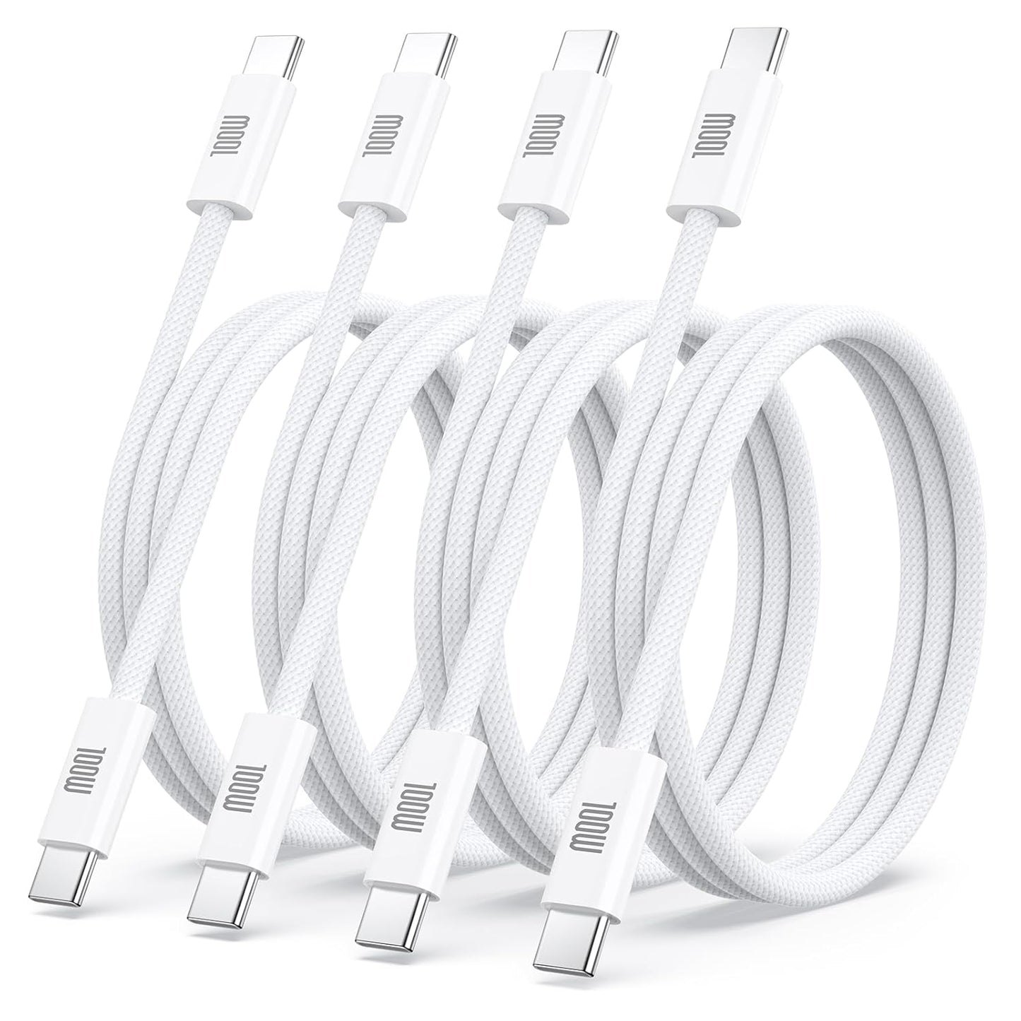 USB C to USB C Charging Cable,100W 4 Pack 3FT USB C to USB C Cable, Braided C to C Charger Cord for MacBook Pro/Air,iPhone 17 16 15 Pro Max Plus,iPad Pro,Samsung Galaxy S25 Ultra S24,Pixel,PS5,Switch