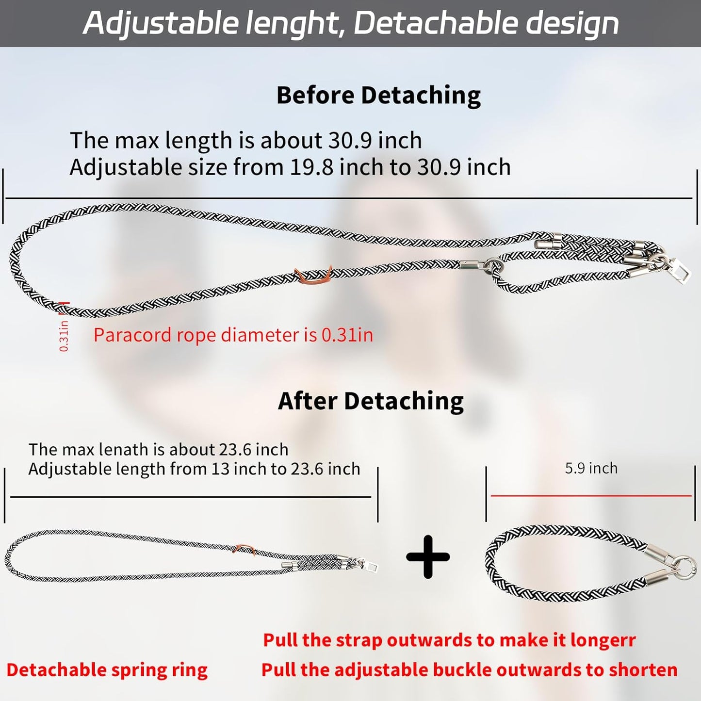 3-in-1 Adjustable Phone Lanyard Crossbody Cell Phone Neck Strap Universal Mobile Wrist Lanyard
