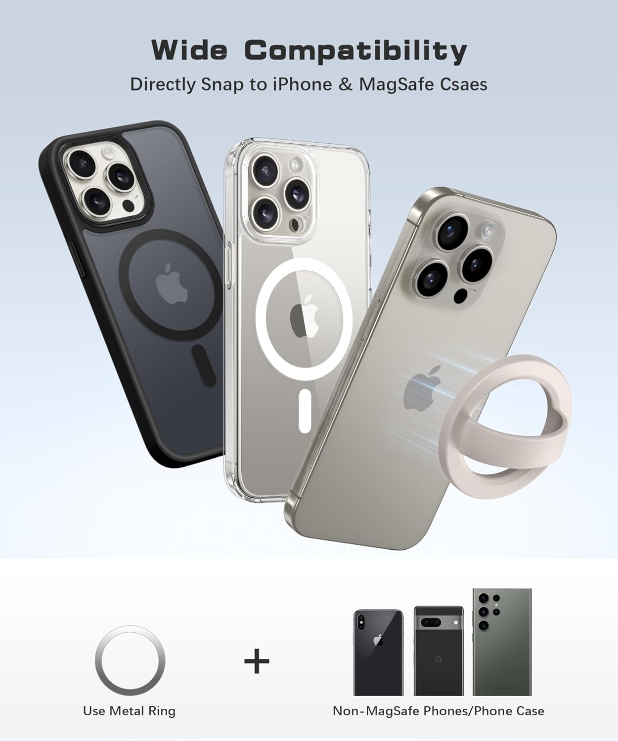 GONEZ Magnetic Phone Grip Compatible with MagSafe, Removable Silicone Loop Grip, Phone Ring Holder for Back of Phone for iPhone 16/15/14/13/12 Series, Stone