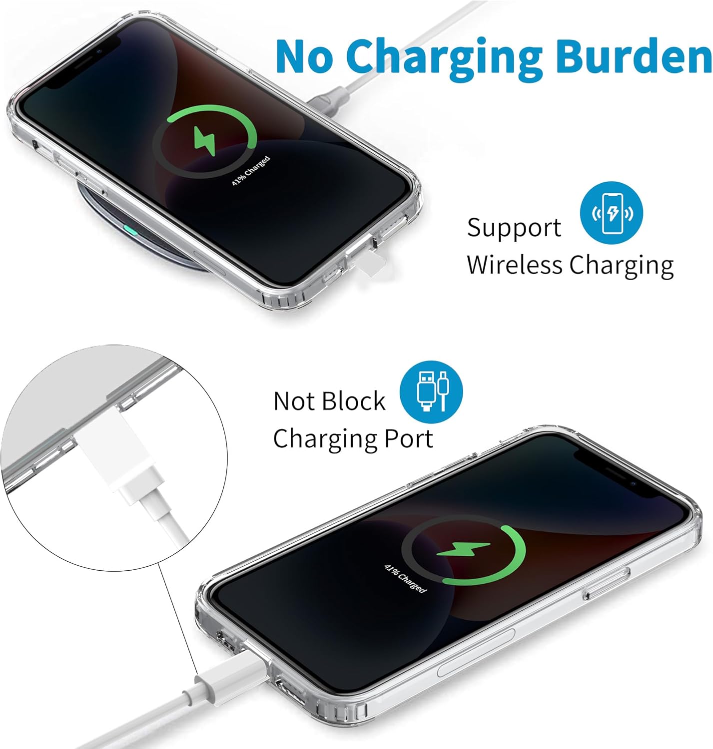 CACOE Phone Lanyard 2 Pcs-1 Pcs Adjustable Neck Strap, 1 Pcs Wrist Strap, 2 Pads, Universal Crossbody Multifuctional Cell Phone Lanyards Compatible with Most Smartphones(Light Blue)