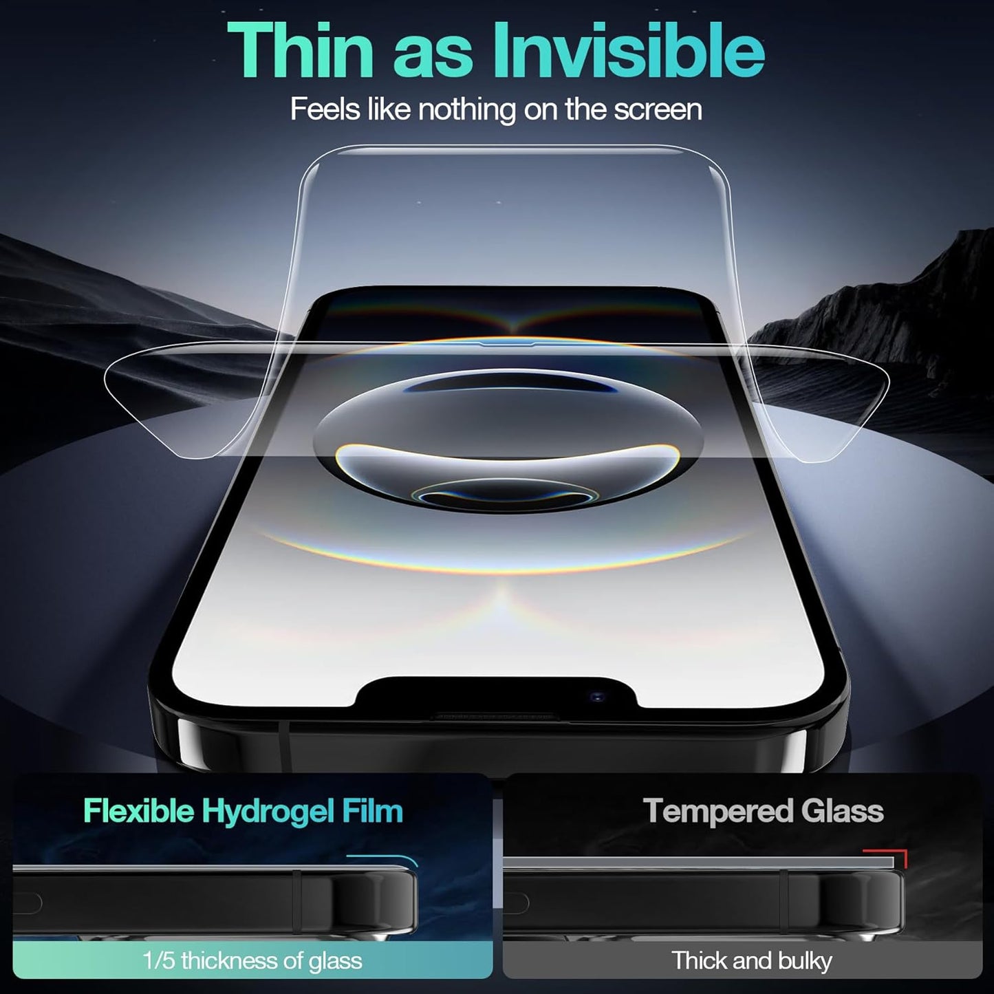 3 Pack Flexible Film for iPhone 16e Screen Protector[NOT GLASS], Invisible Thin, Never Cracks, Full Coverage, Scratch Resistant&Self-Healing